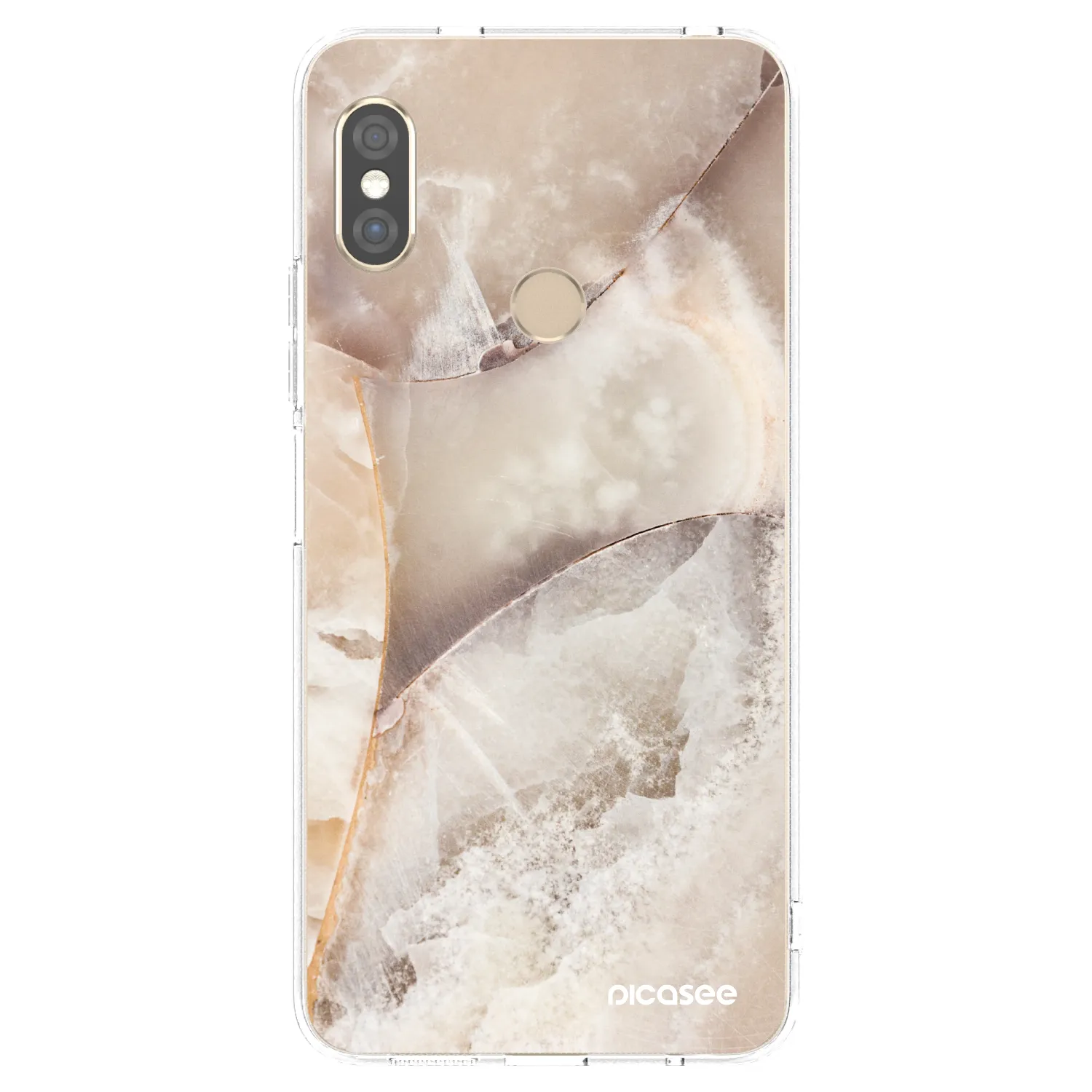 Picasee silikonový průhledný obal pro Xiaomi Redmi Note 5 Global - Cream marble