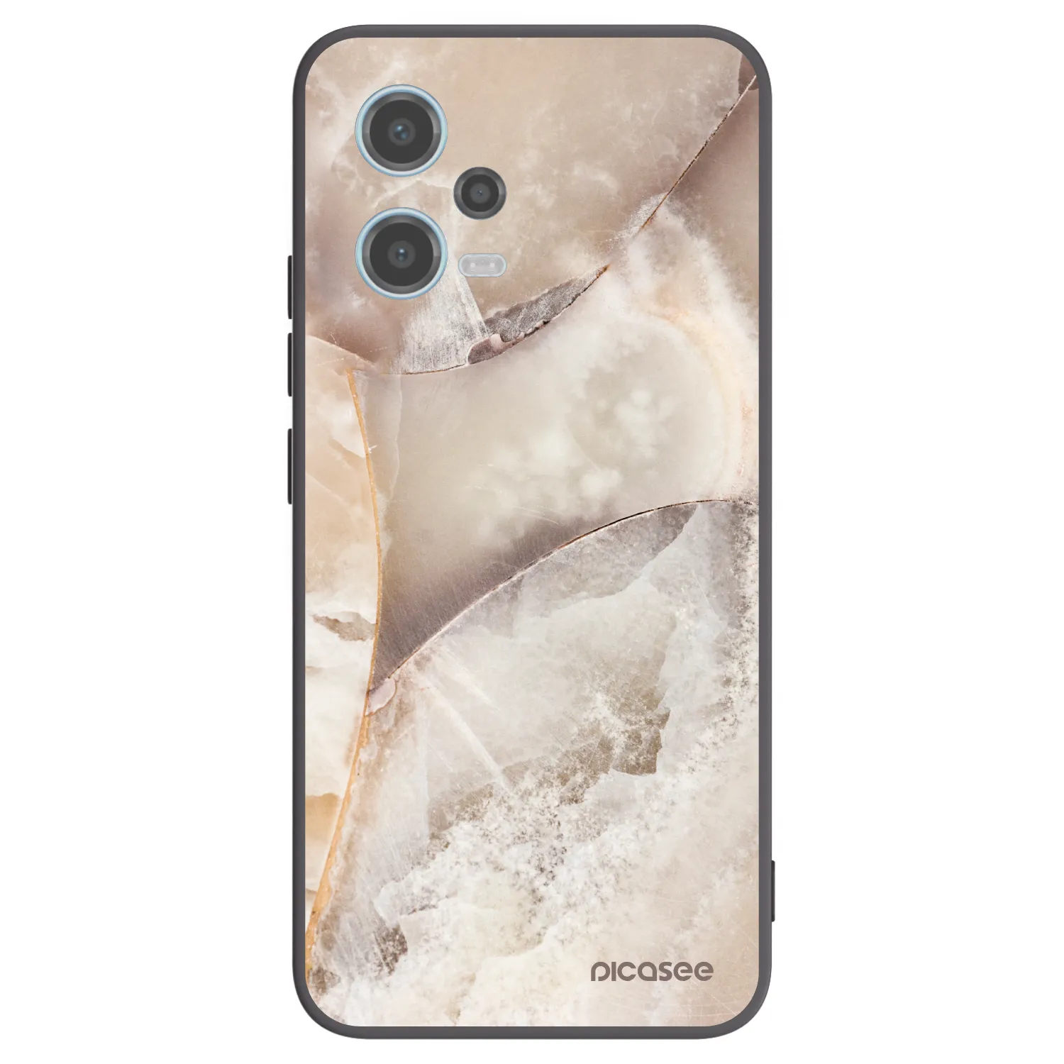 Picasee silikonový černý obal pro Xiaomi Redmi Note 12 5G - Cream marble