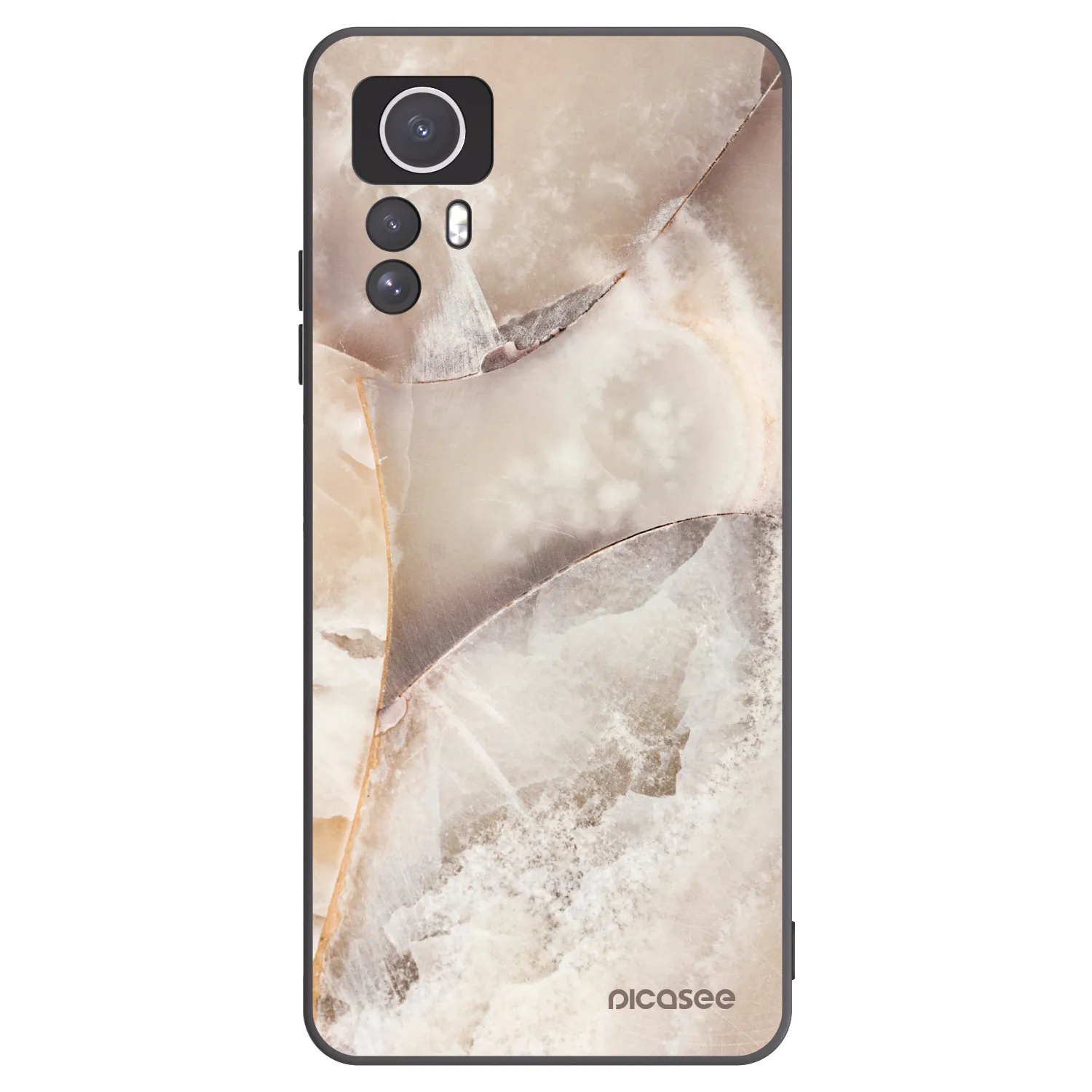 Picasee silikonový černý obal pro Xiaomi Redmi Note 12S - Cream marble