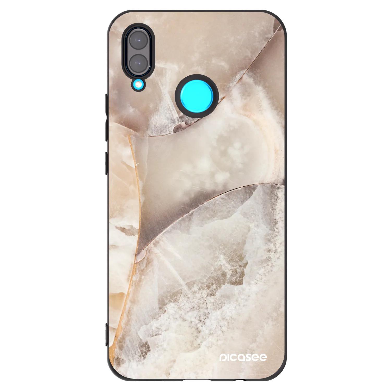 Picasee silikonový černý obal pro Huawei Nova 3 - Cream marble