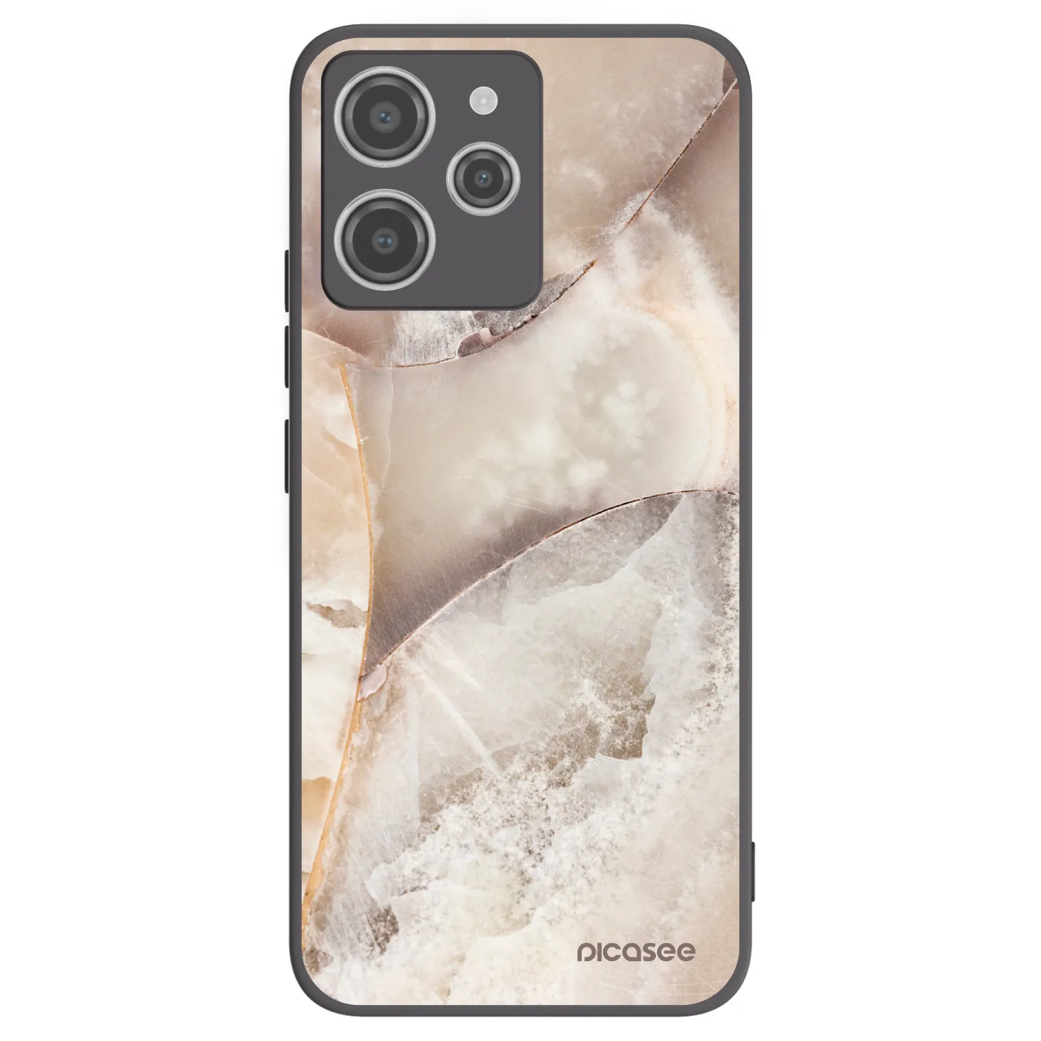Picasee silikonový černý obal pro Xiaomi Redmi 12 4G - Cream marble