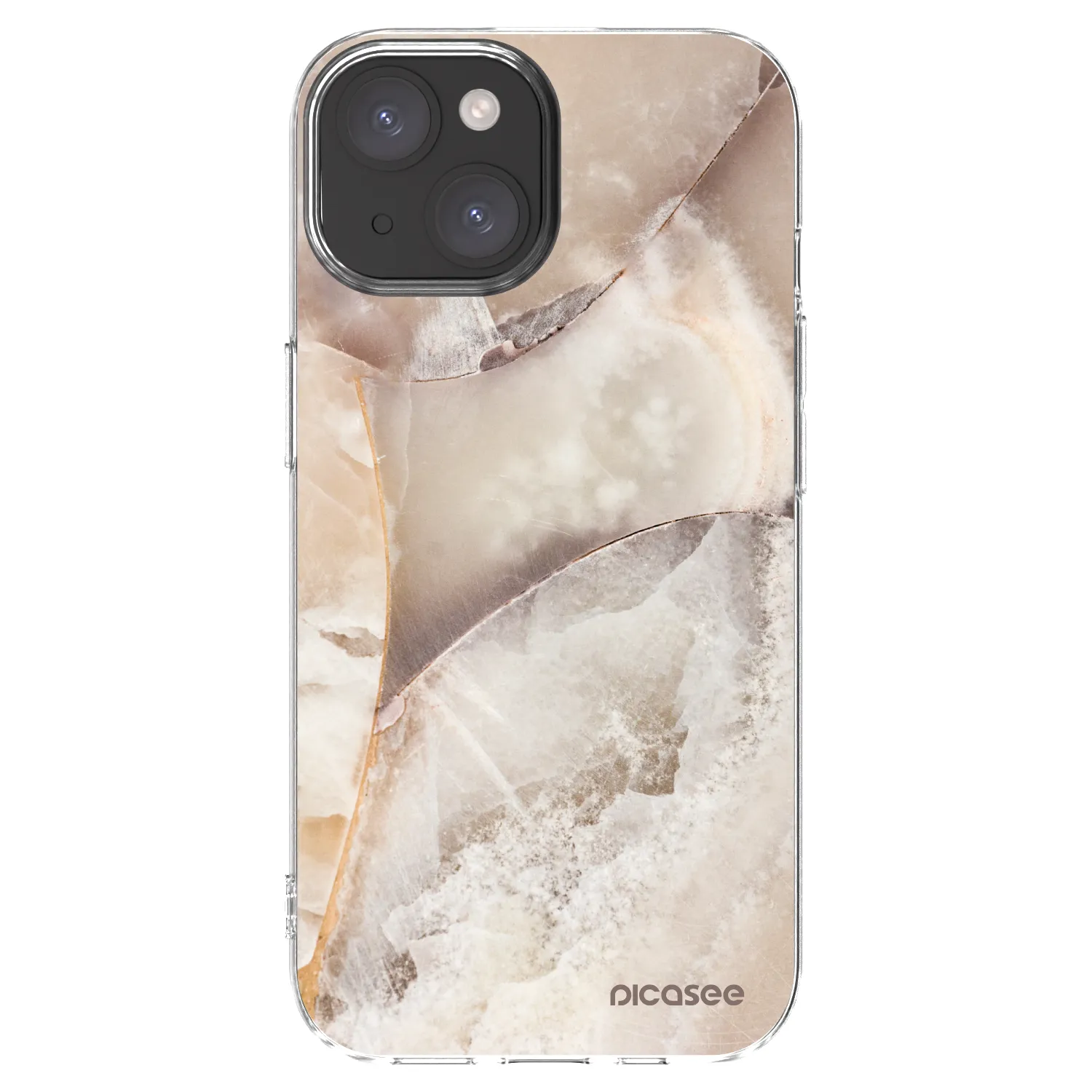 Picasee silikonový průhledný obal pro Apple iPhone 15 - Cream marble