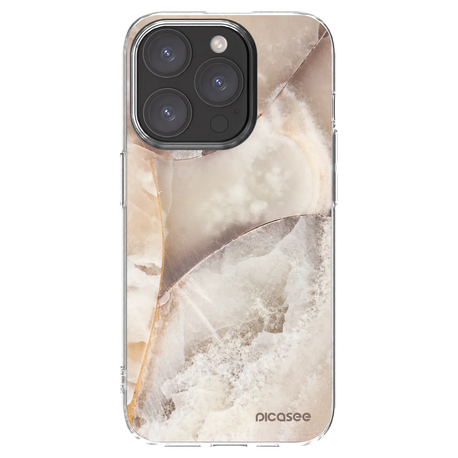 Picasee silikonový průhledný obal pro Apple iPhone 15 Pro - Cream marble