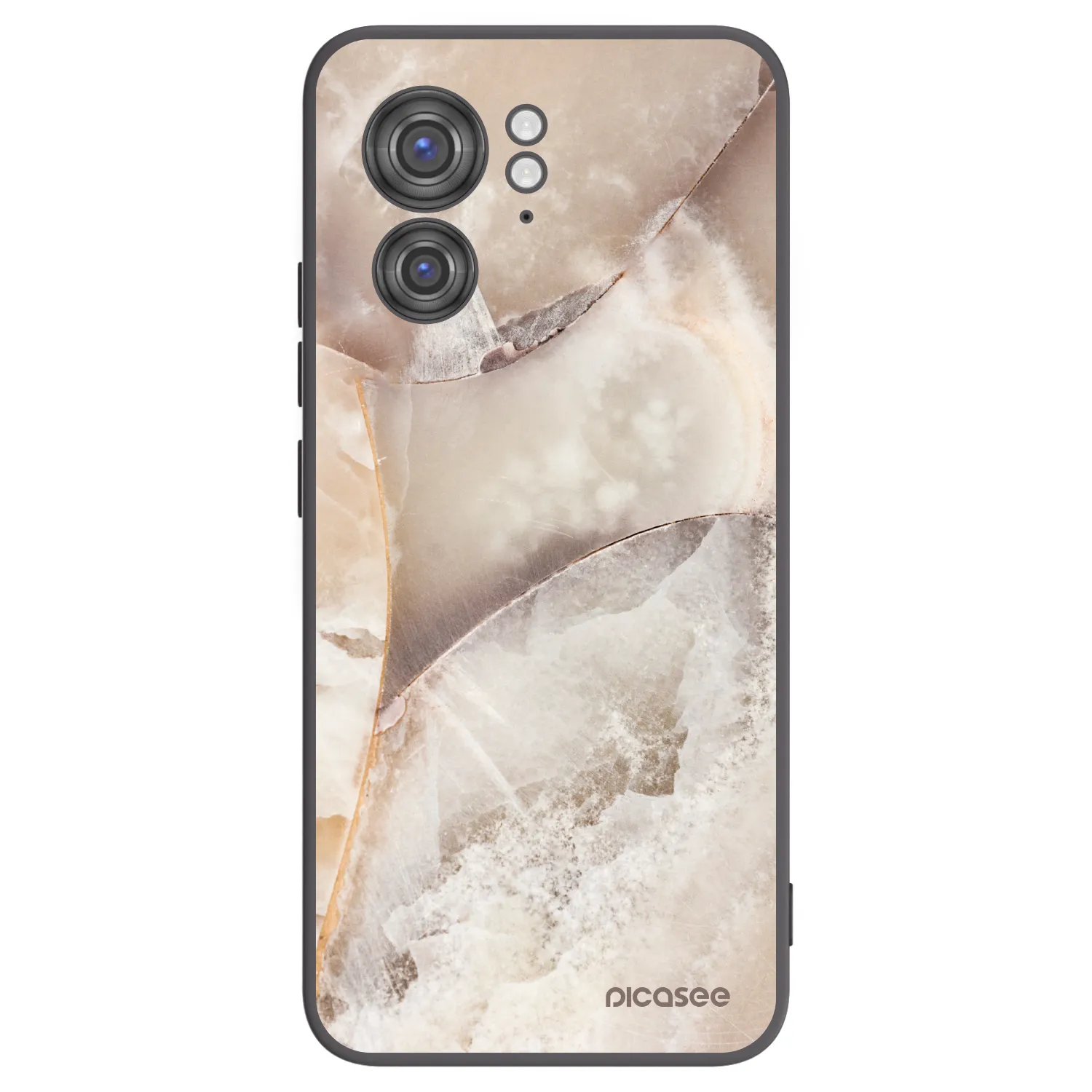 Picasee silikonový černý obal pro Motorola Edge 40 - Cream marble