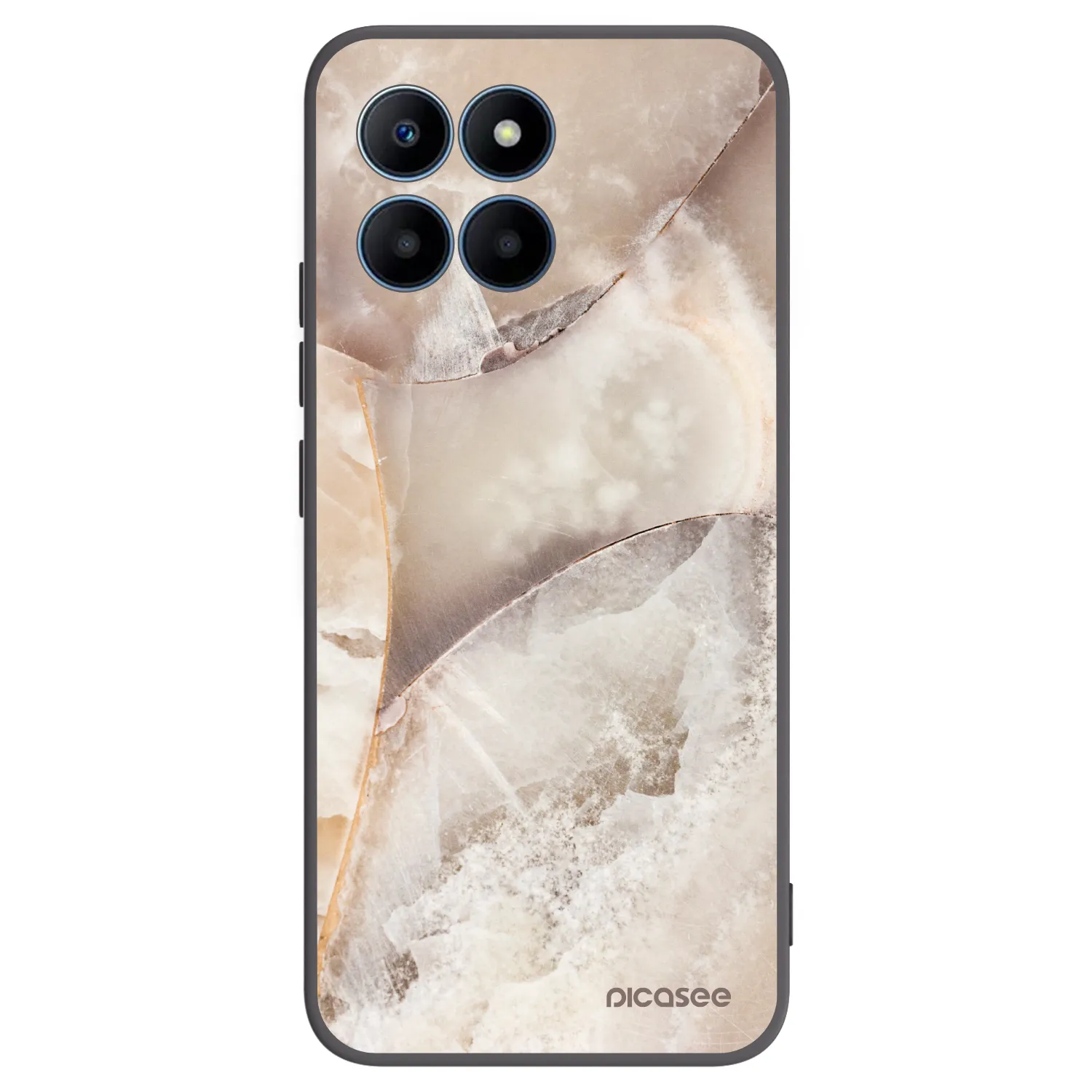 Picasee silikonový černý obal pro Honor 70 Lite - Cream marble