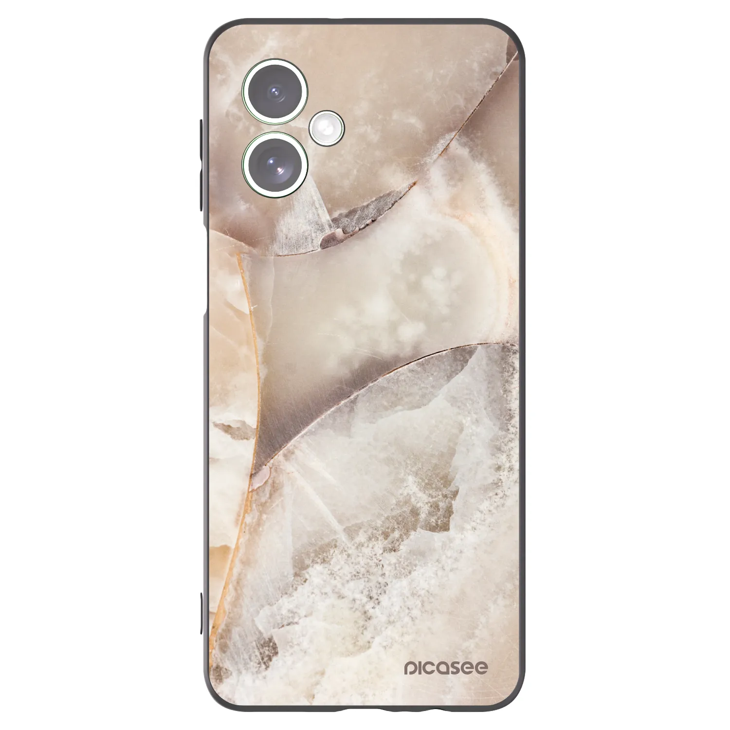 Picasee silikonový černý obal pro Motorola Moto G54 5G - Cream marble