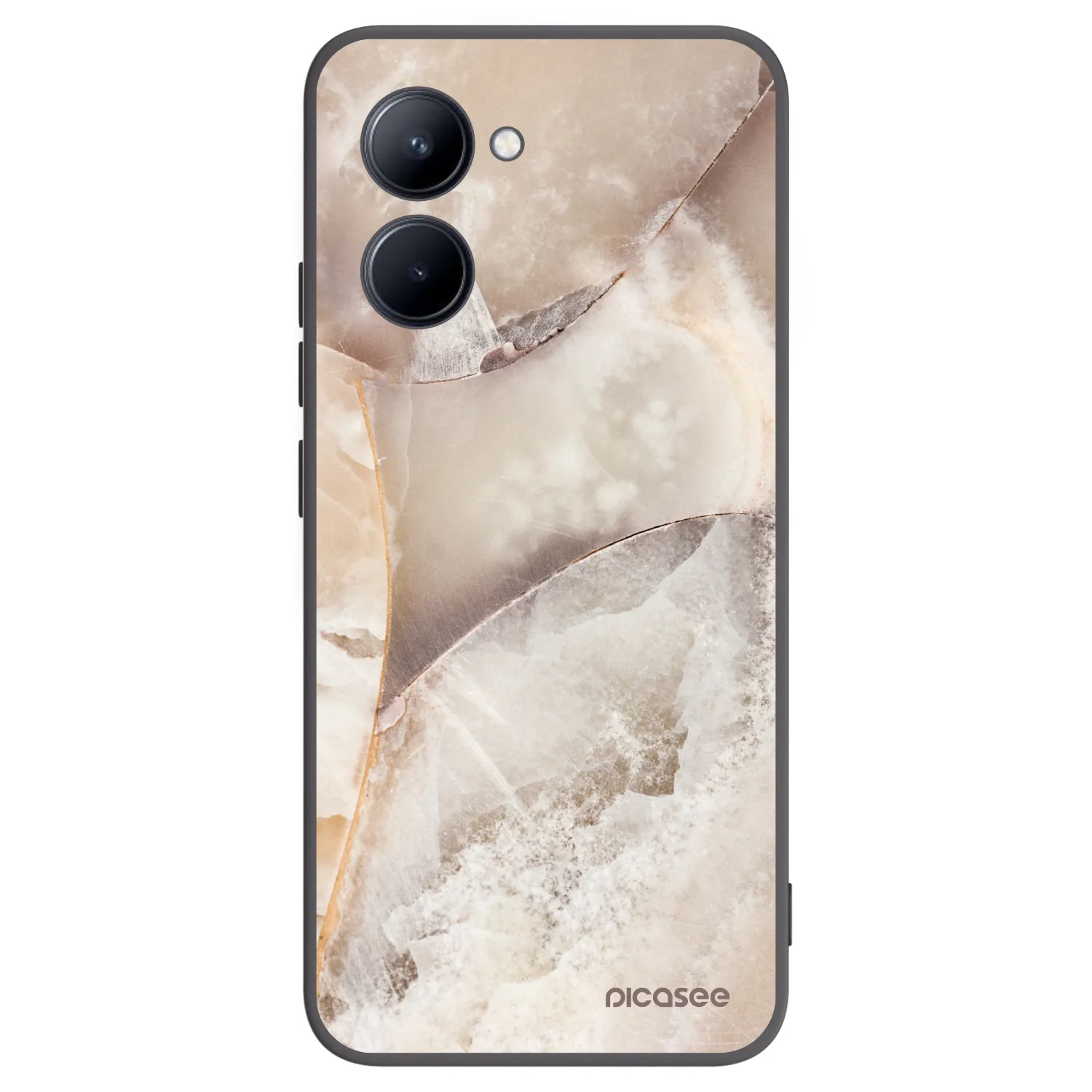 Picasee silikonový černý obal pro Realme C33 (2023) - Cream marble