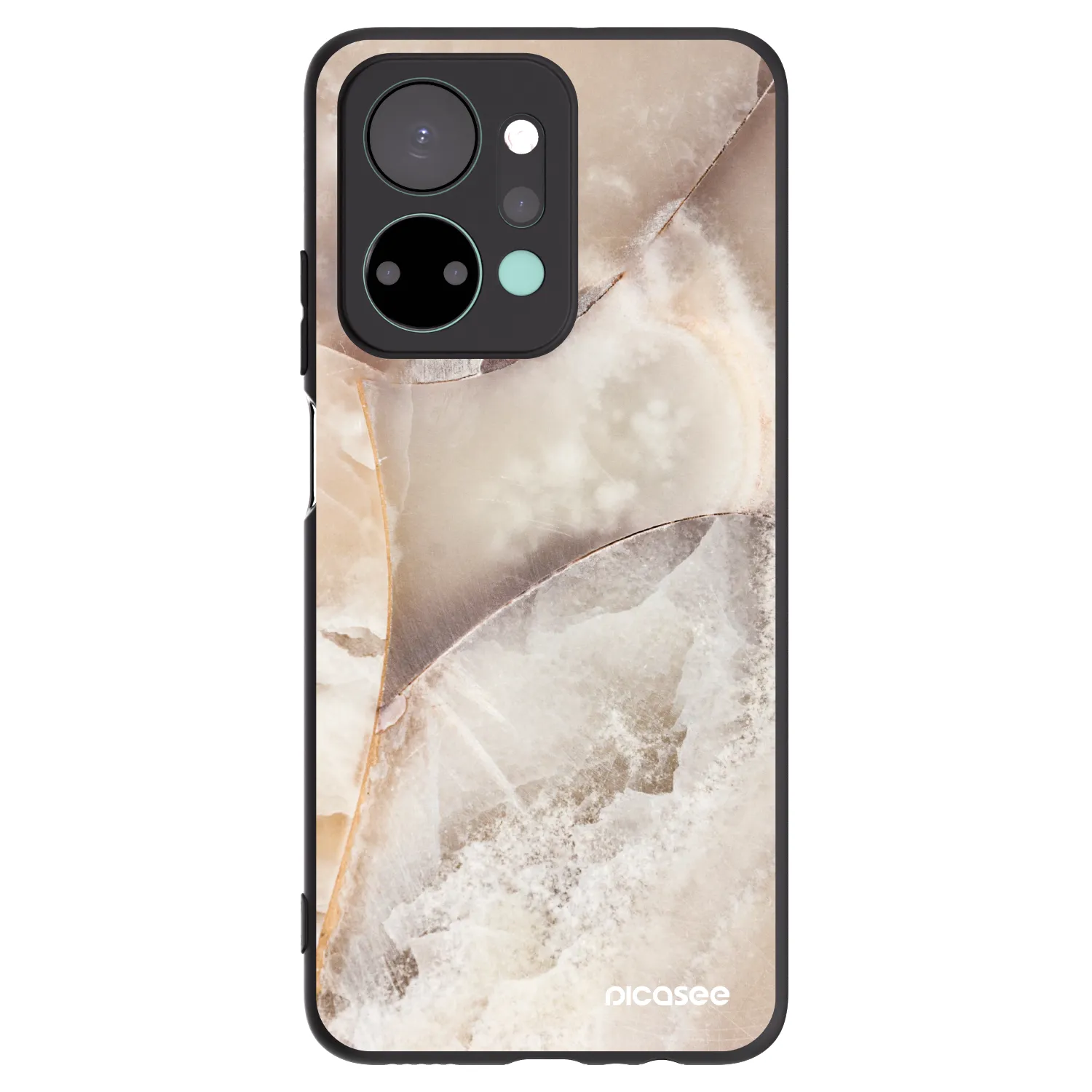 Picasee silikonový černý obal pro Honor X7a - Cream marble