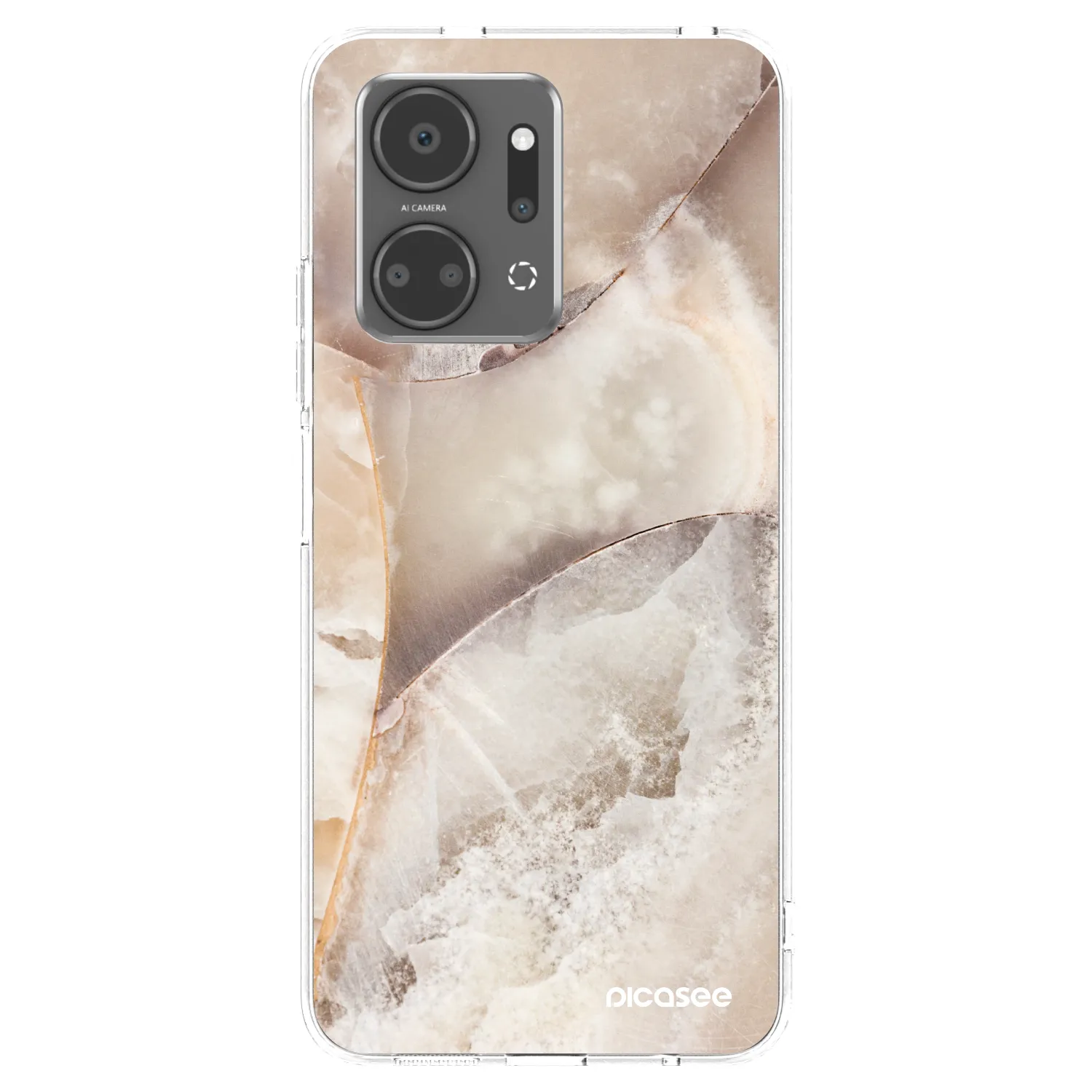 Picasee silikonový průhledný obal pro Honor X7a - Cream marble
