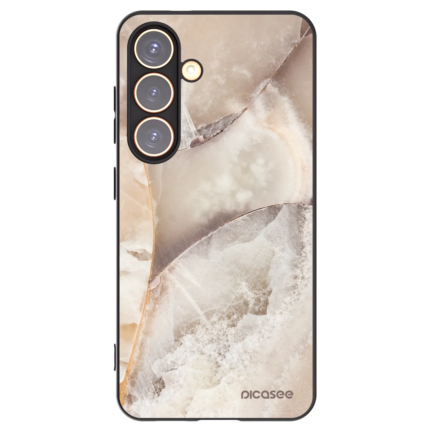 Picasee silikonový černý obal pro Samsung Galaxy S24 S921B 5G - Cream marble