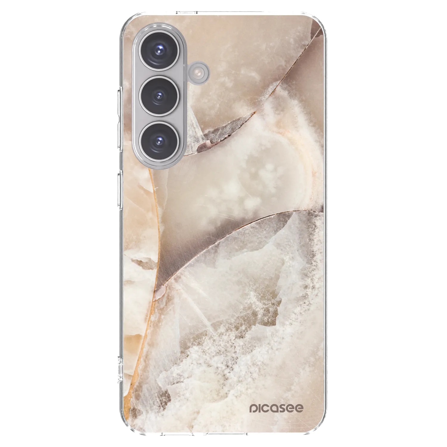 Picasee silikonový průhledný obal pro Samsung Galaxy S24 S921B 5G - Cream marble