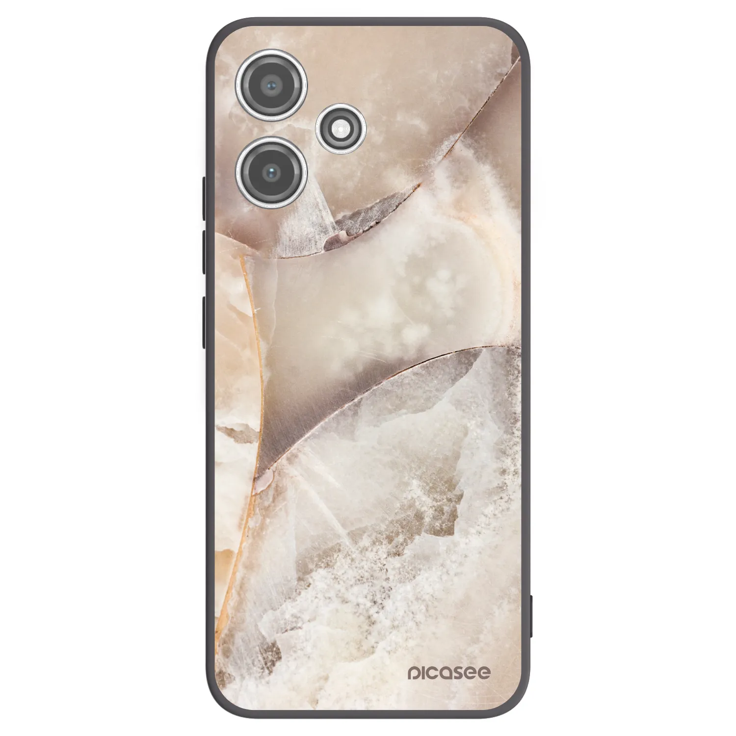 Picasee silikonový černý obal pro Xiaomi Redmi 12 5G - Cream marble