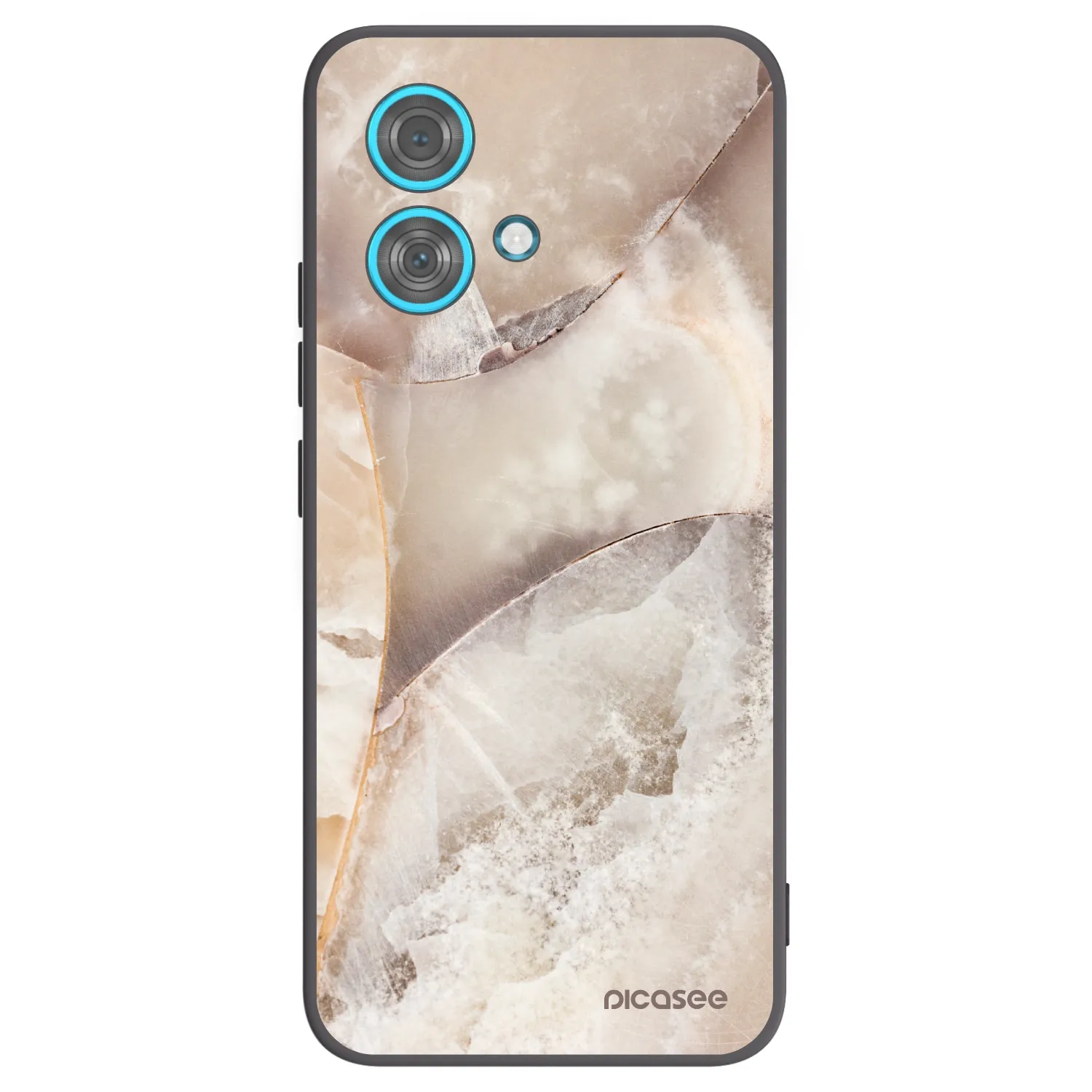 Picasee silikonový černý obal pro Motorola Edge 40 Neo - Cream marble