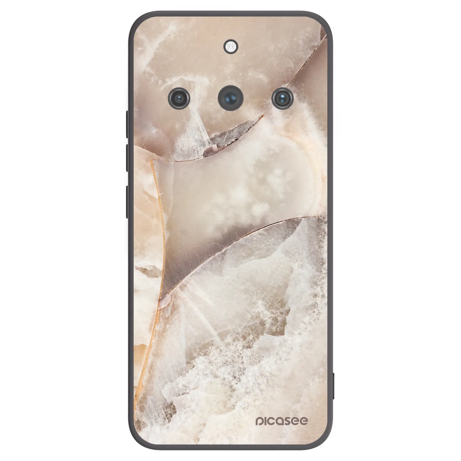 Picasee silikonový černý obal pro Realme 11 Pro+ - Cream marble