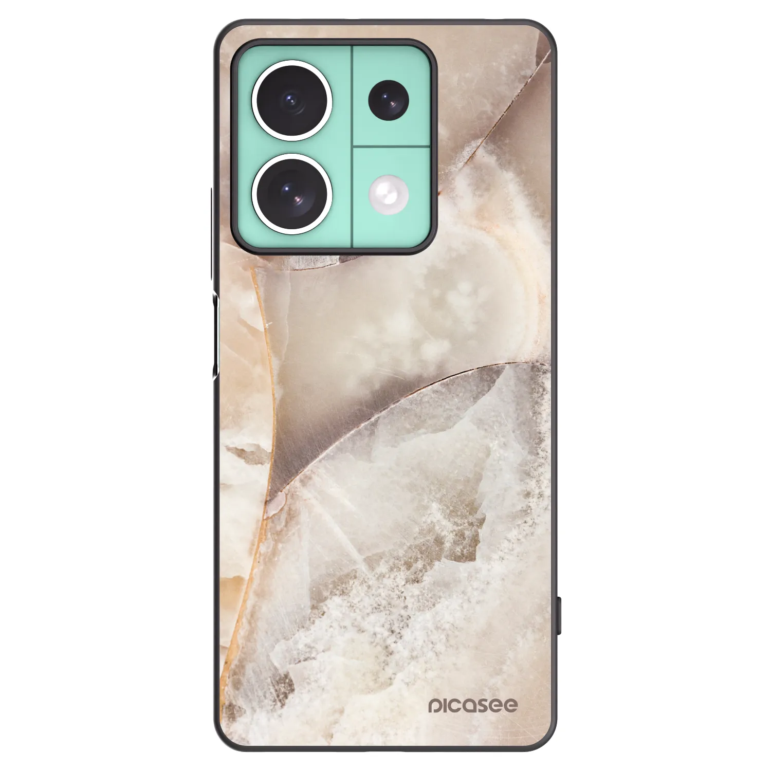 Picasee silikonový černý obal pro Xiaomi Redmi Note 13 5G - Cream marble