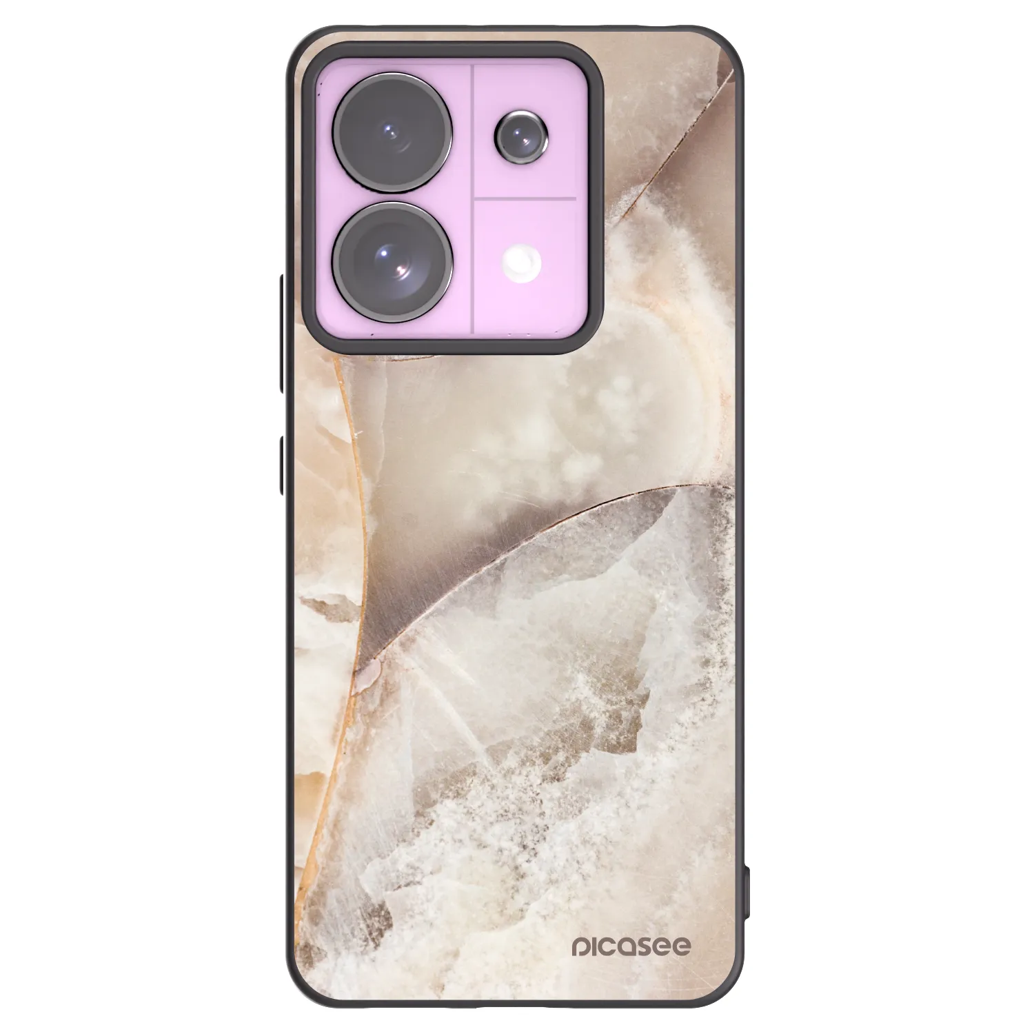 Picasee silikonový černý obal pro Xiaomi Redmi Note 13 Pro 5G - Cream marble