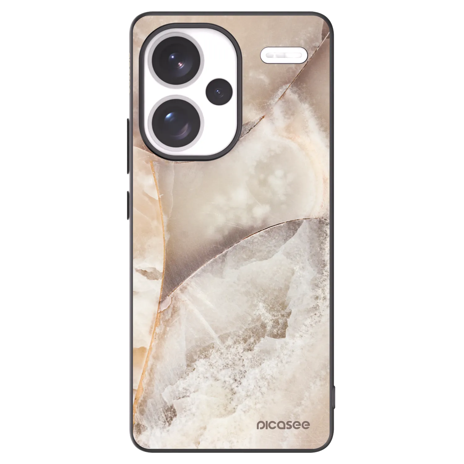 Picasee silikonový černý obal pro Xiaomi Redmi Note 13 Pro+ 5G - Cream marble