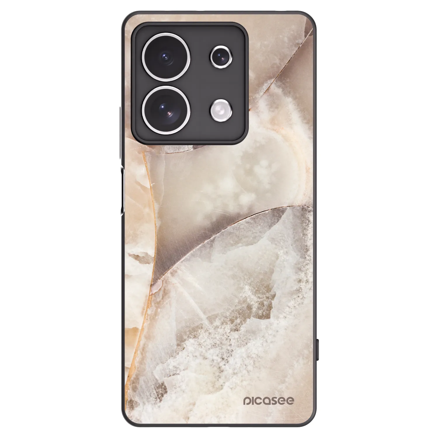 Picasee silikonový černý obal pro Xiaomi Redmi Note 13 4G - Cream marble