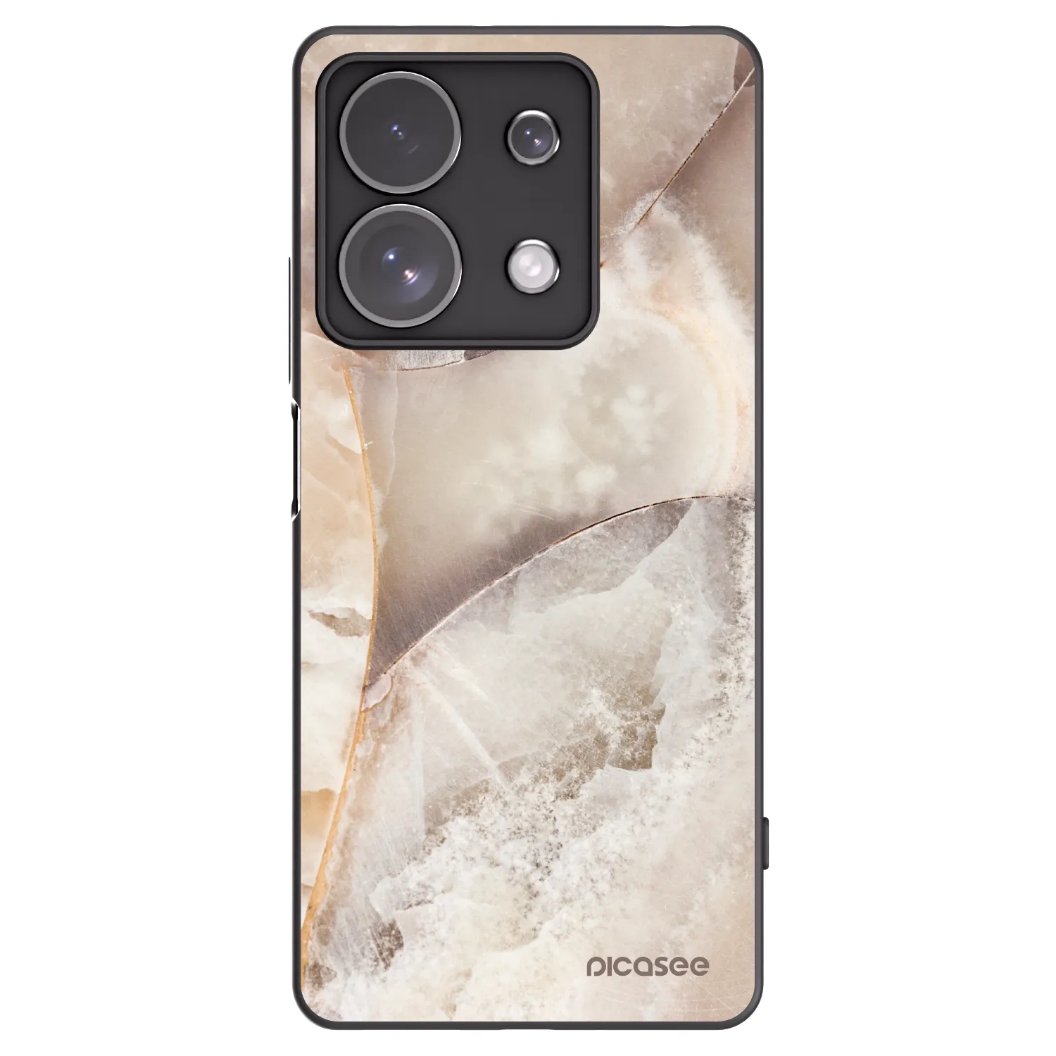 Picasee silikonový černý obal pro Xiaomi Redmi Note 13 Pro 4G - Cream marble