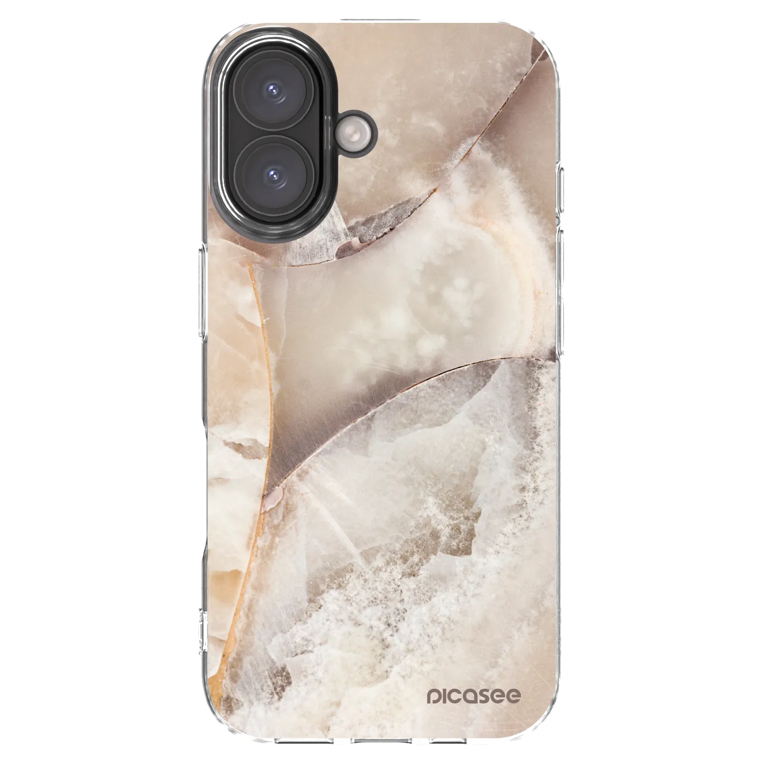 Picasee silikonový průhledný obal pro Apple iPhone 16 - Cream marble