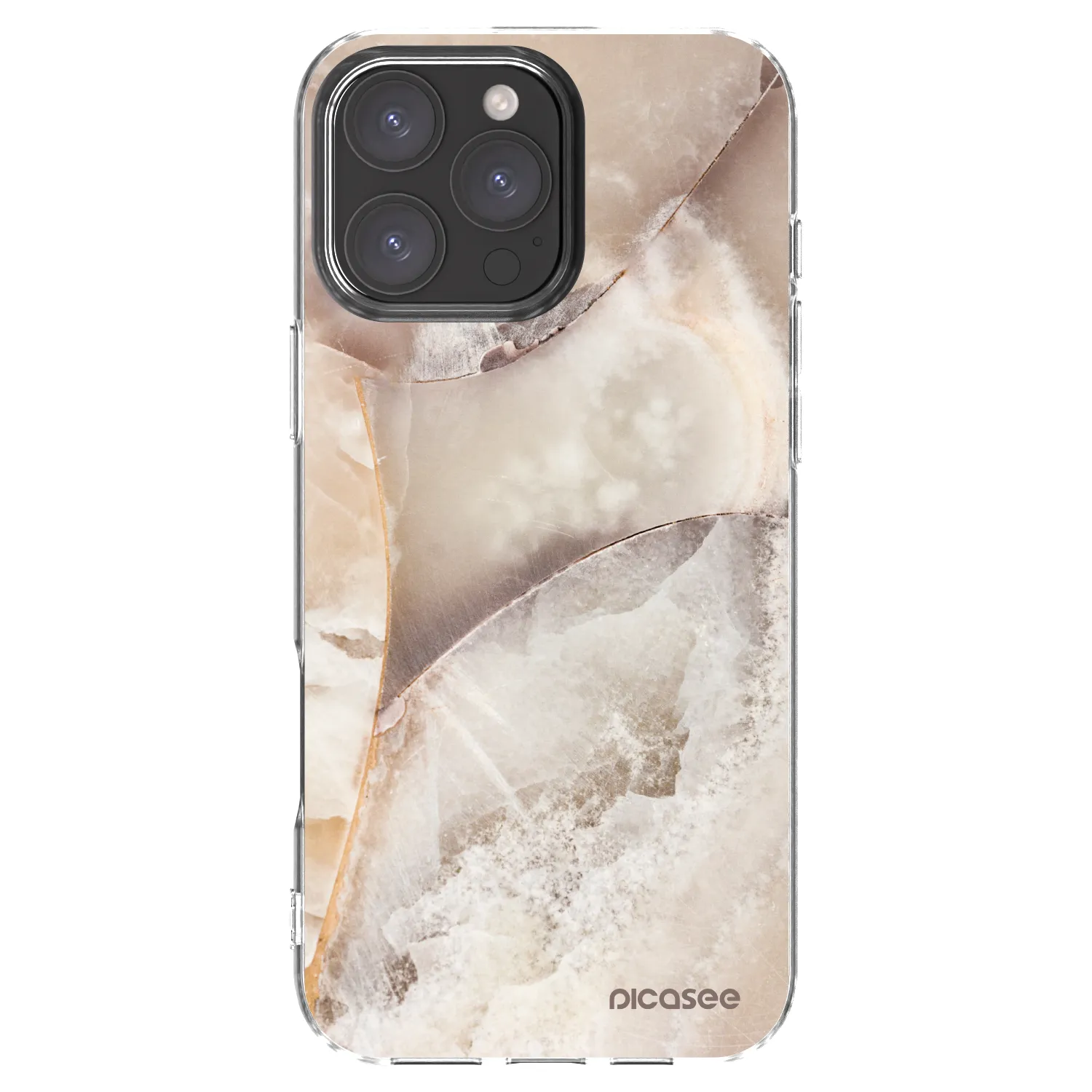 Picasee silikonový průhledný obal pro Apple iPhone 16 Pro Max - Cream marble