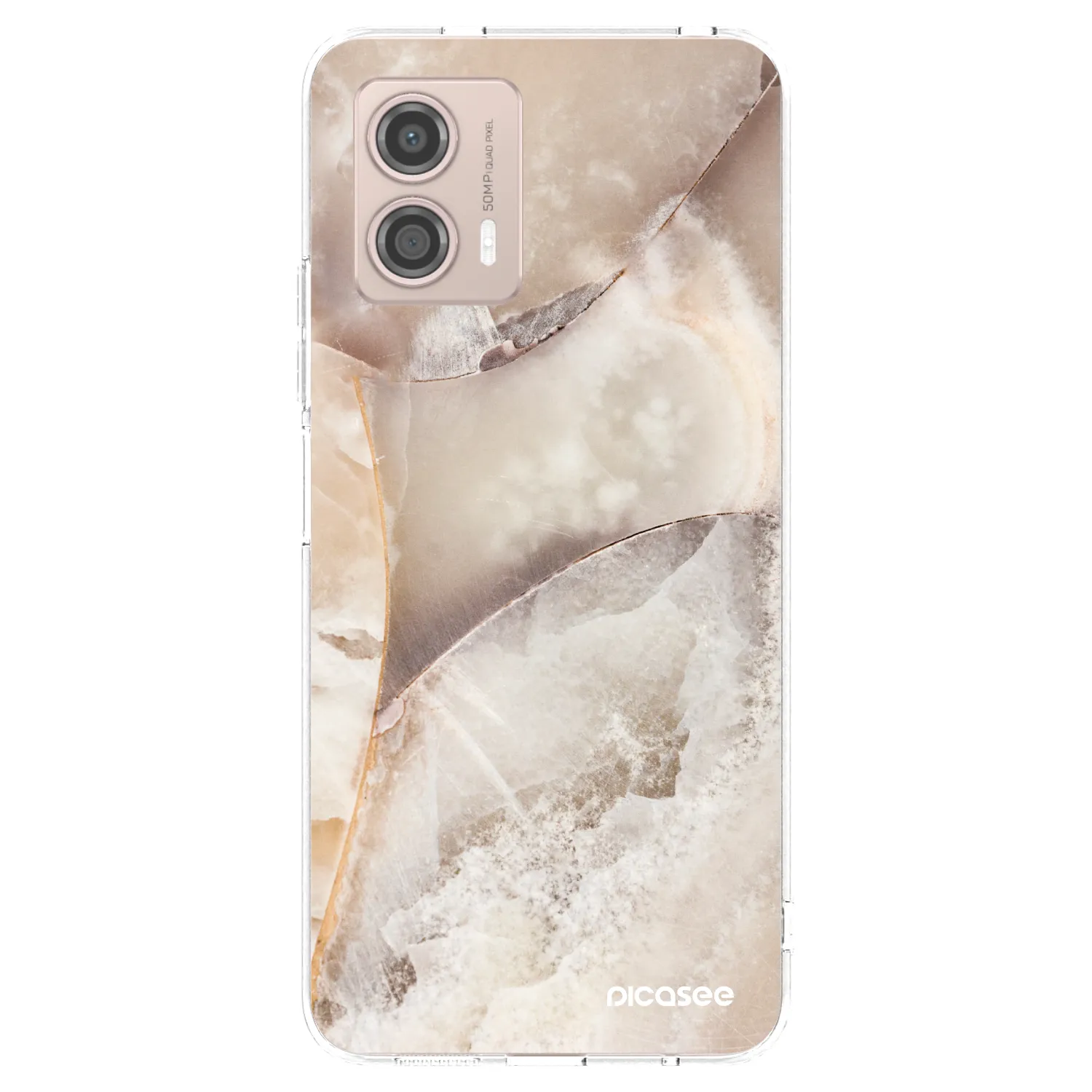 Picasee silikonový průhledný obal pro Motorola Moto G53 5G - Cream marble
