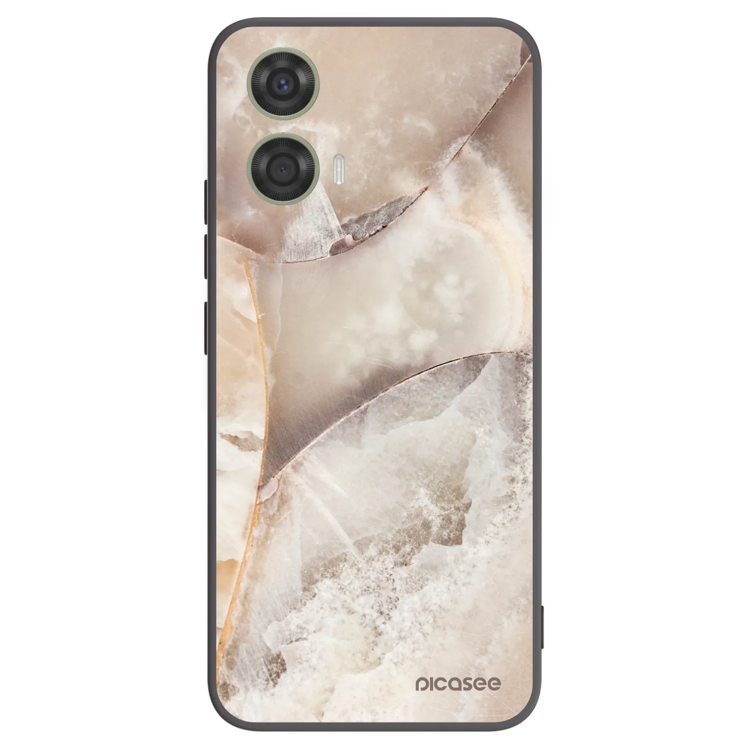 Picasee silikonový černý obal pro Motorola Moto G24 - Cream marble