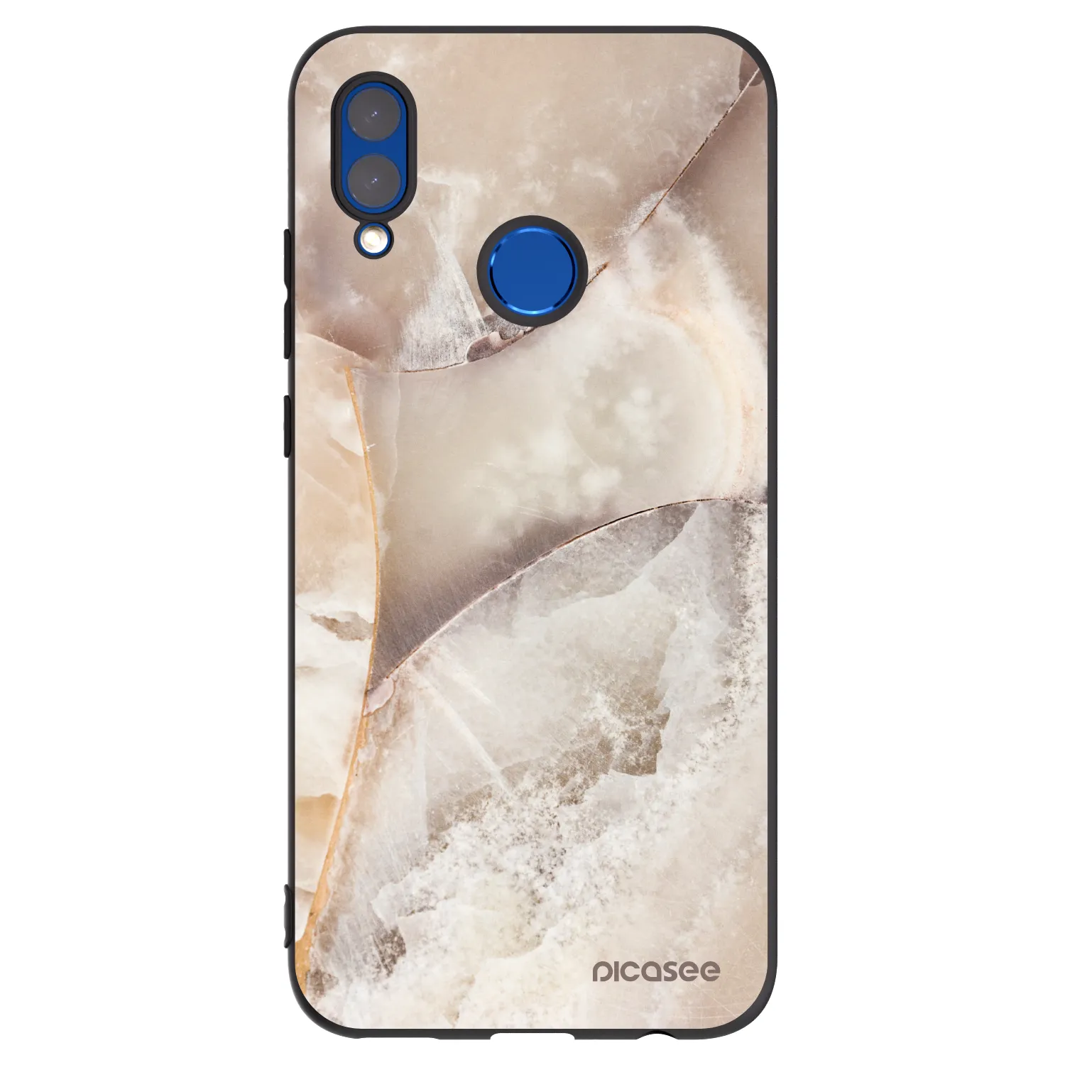 Picasee silikonový černý obal pro Honor 10 Lite - Cream marble
