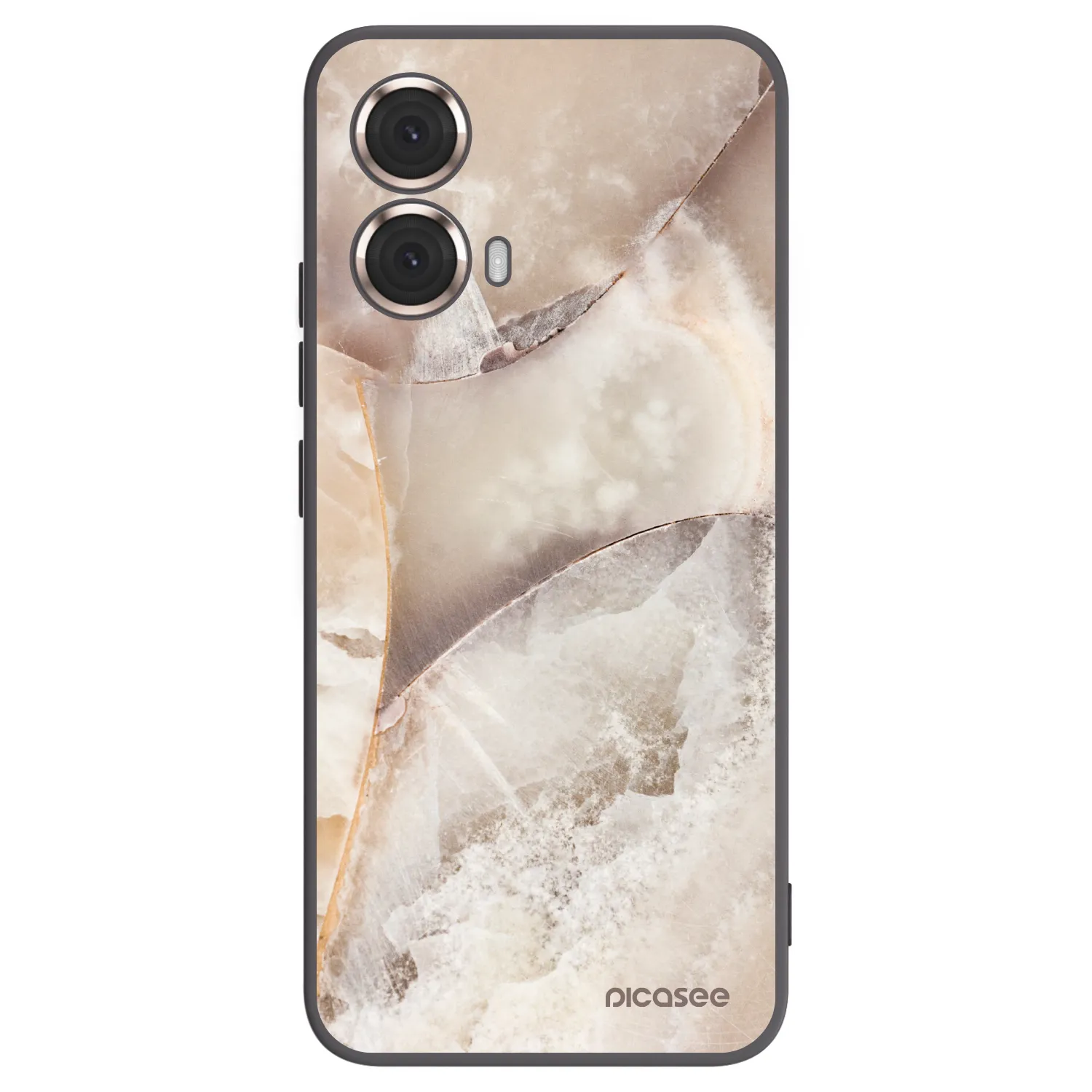 Picasee silikonový černý obal pro Motorola Moto G85 - Cream marble