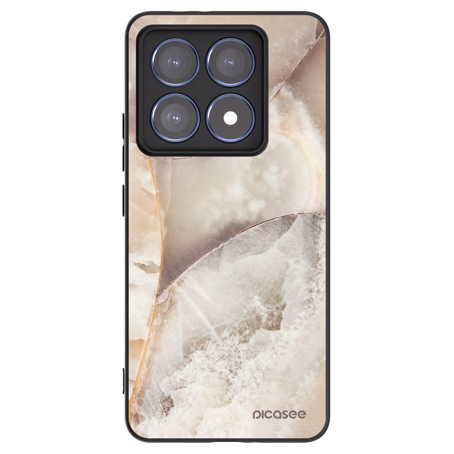 Picasee silikonový černý obal pro Xiaomi 14T Pro - Cream marble