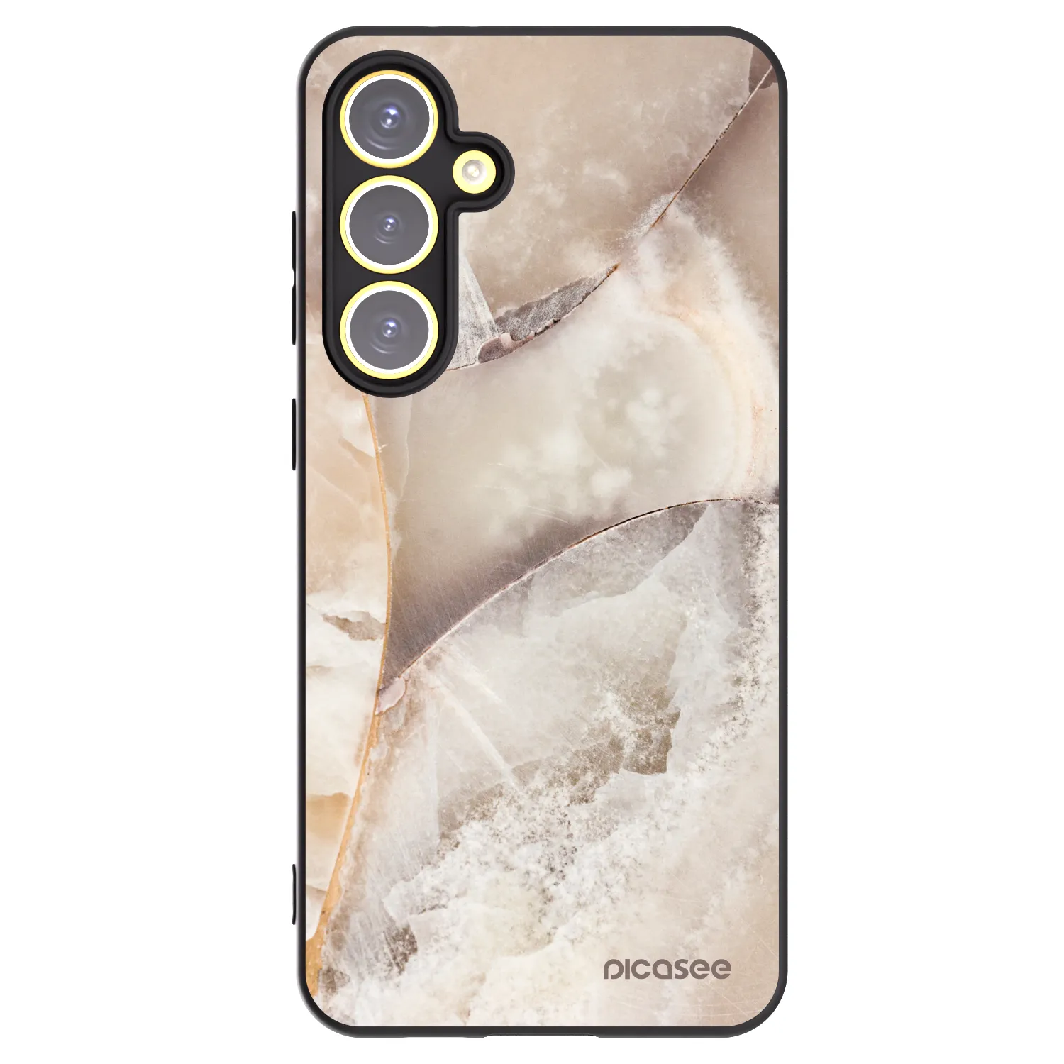 Picasee silikonový černý obal pro Samsung Galaxy S24 FE S721B - Cream marble