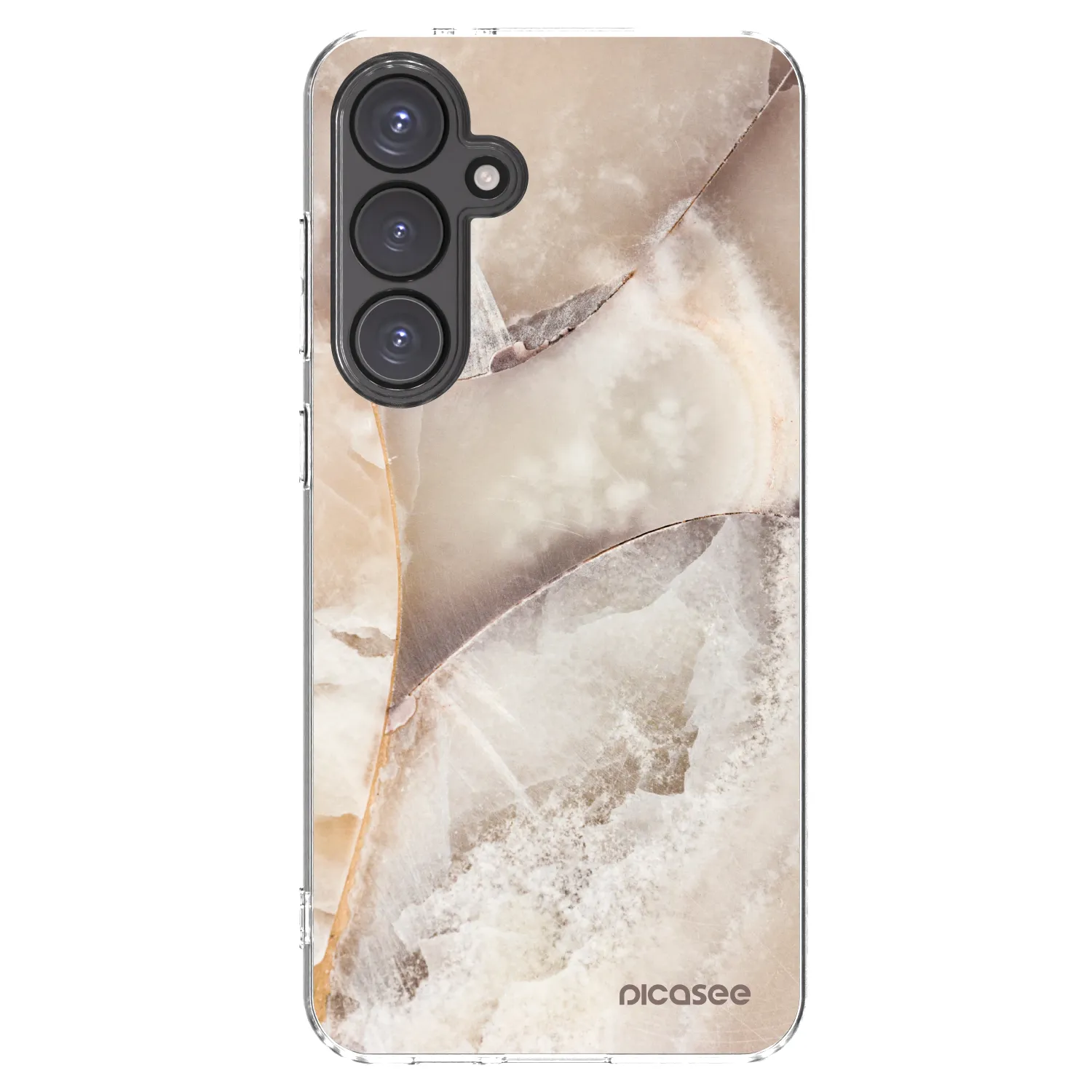 Picasee silikonový průhledný obal pro Samsung Galaxy S24 FE S721B - Cream marble