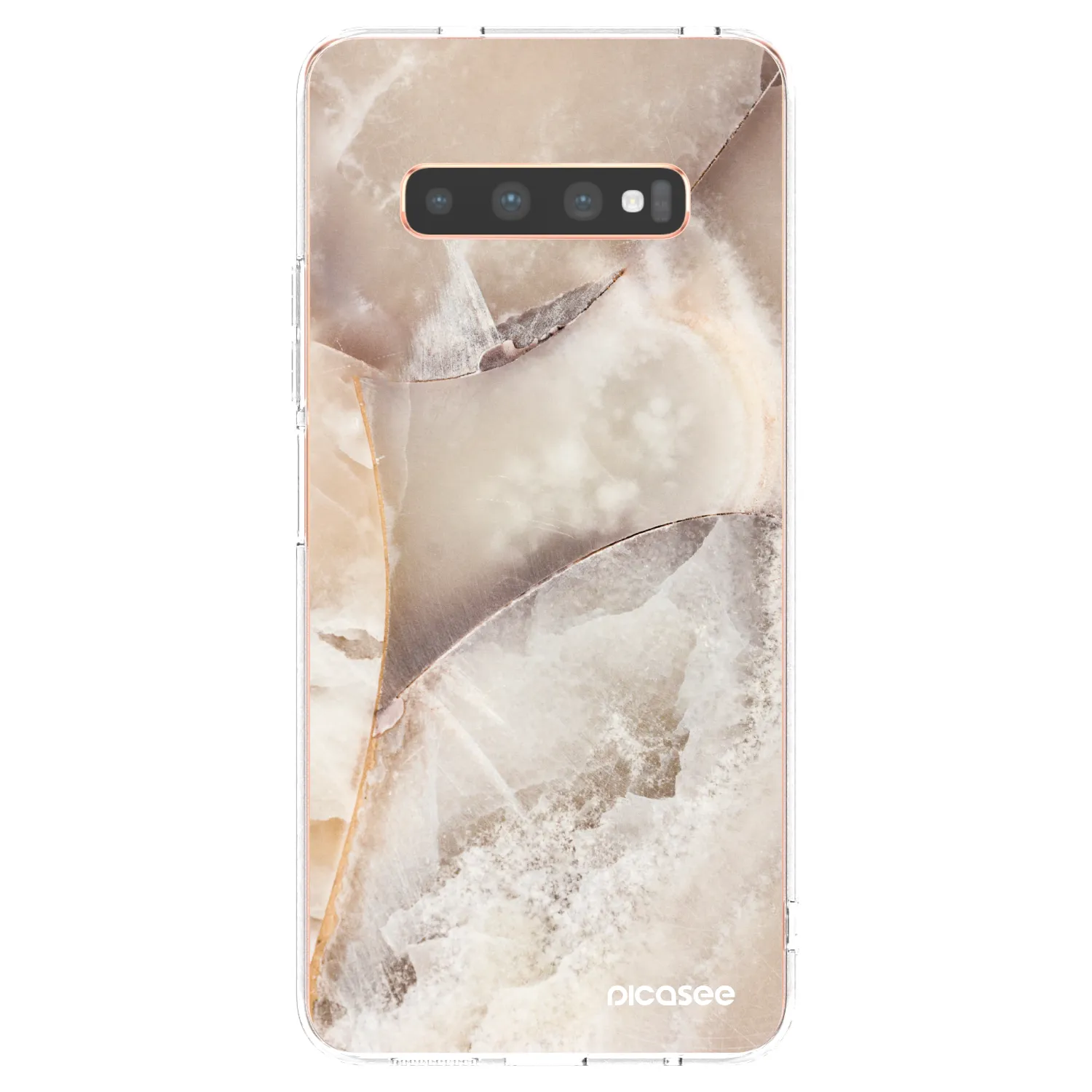 Picasee silikonový průhledný obal pro Samsung Galaxy S10 Plus G975 - Cream marble
