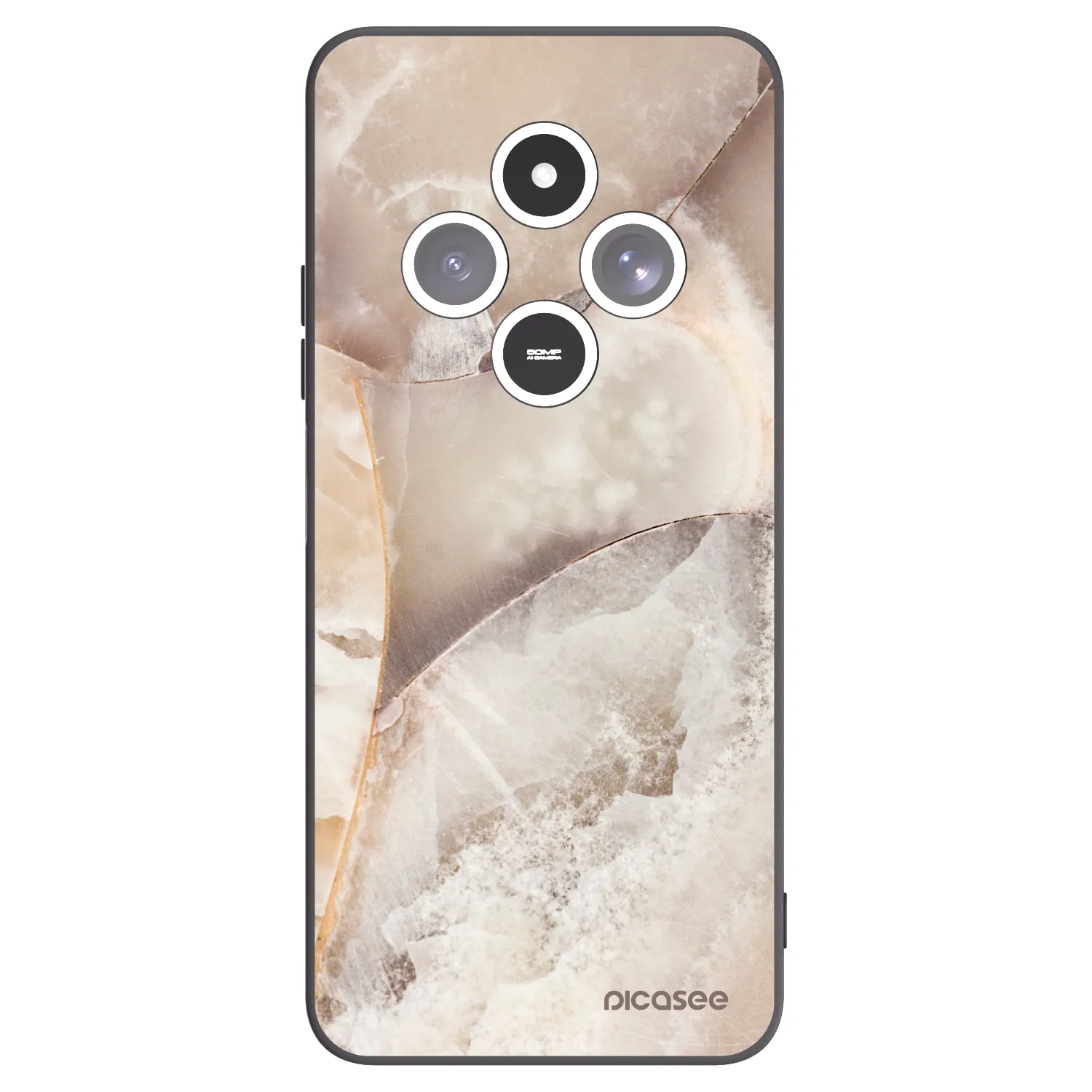 Picasee silikonový černý obal pro Xiaomi Redmi 14C - Cream marble