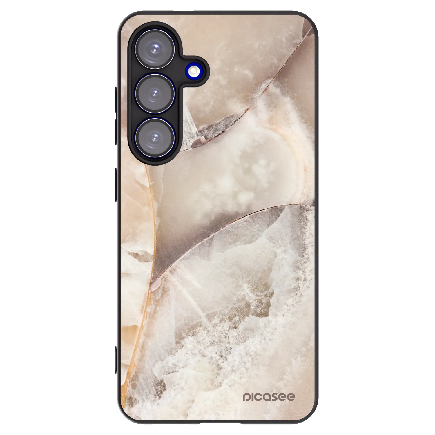 Picasee silikonový černý obal pro Samsung Galaxy S25 5G - Cream marble