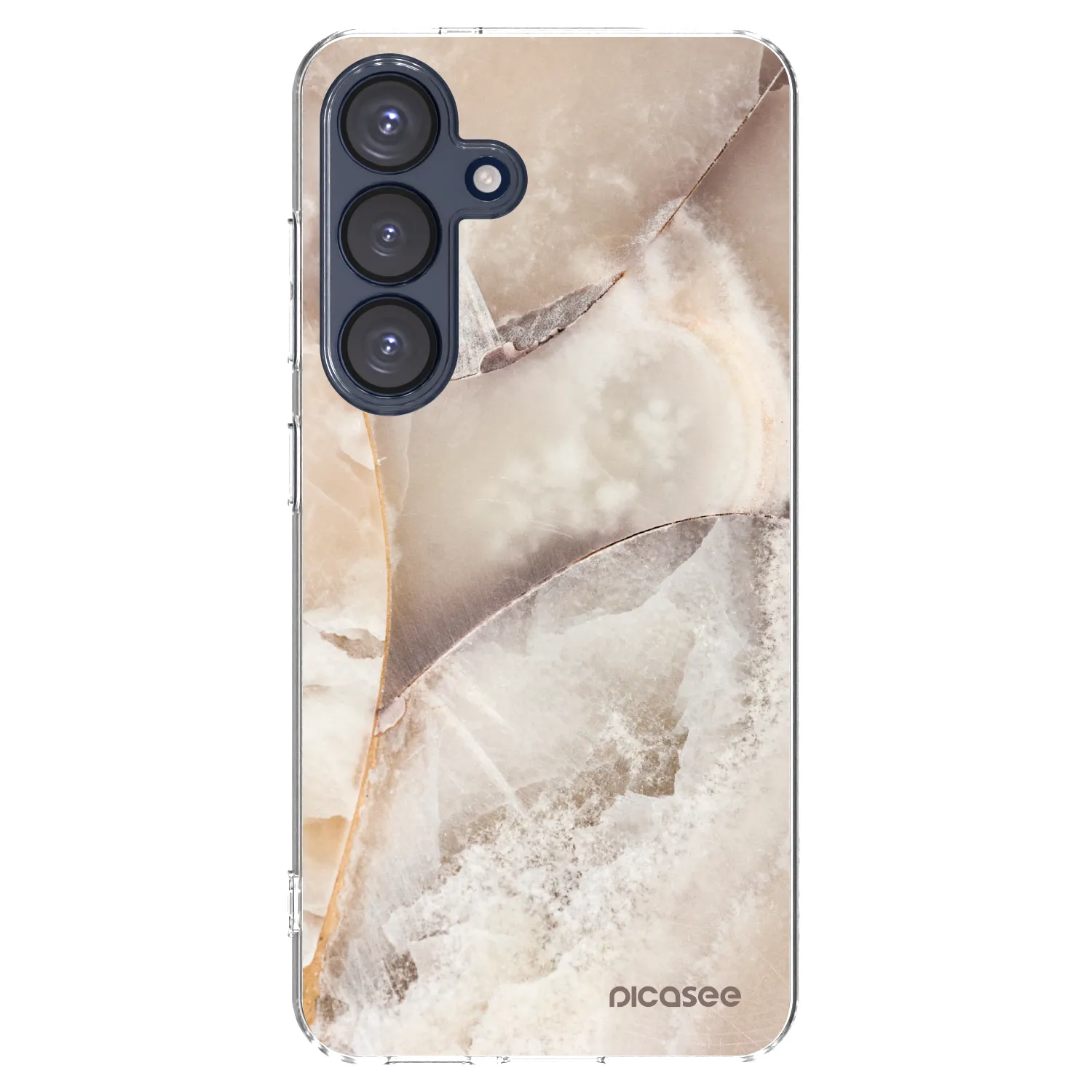 Picasee silikonový průhledný obal pro Samsung Galaxy S25 5G - Cream marble