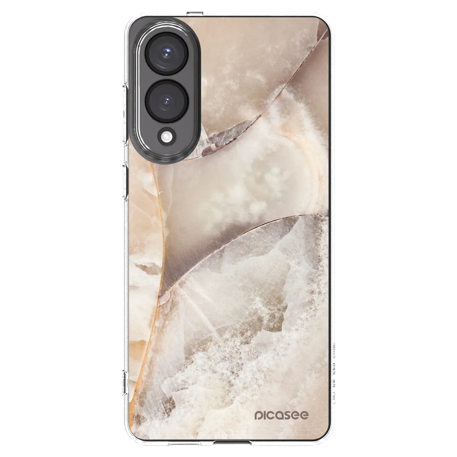 Picasee silikonový průhledný obal pro Samsung Galaxy S25 Edge 5G - Cream marble