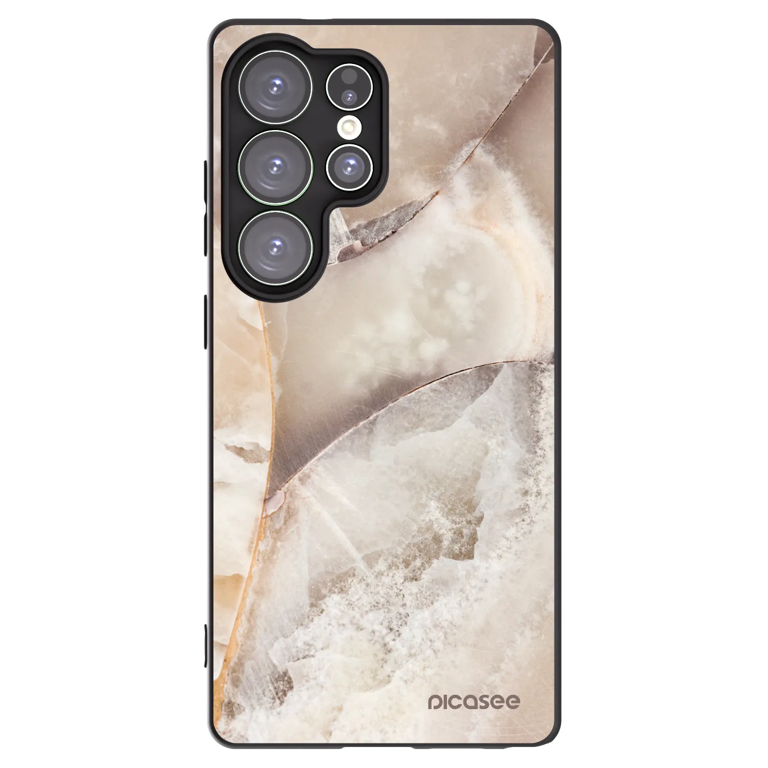 Picasee silikonový černý obal pro Samsung Galaxy S25 Ultra 5G - Cream marble
