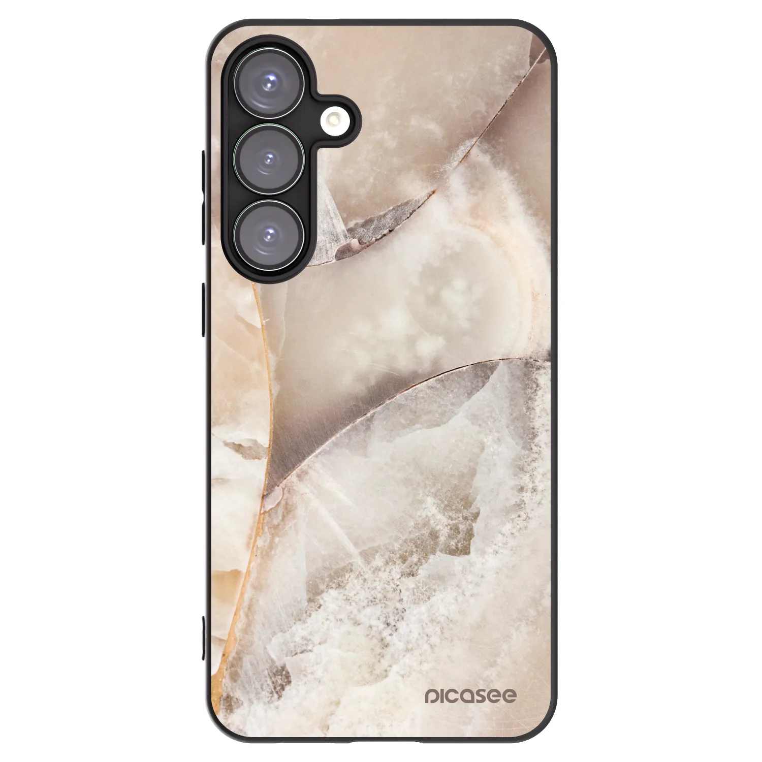 Picasee silikonový černý obal pro Samsung Galaxy S25+ 5G - Cream marble