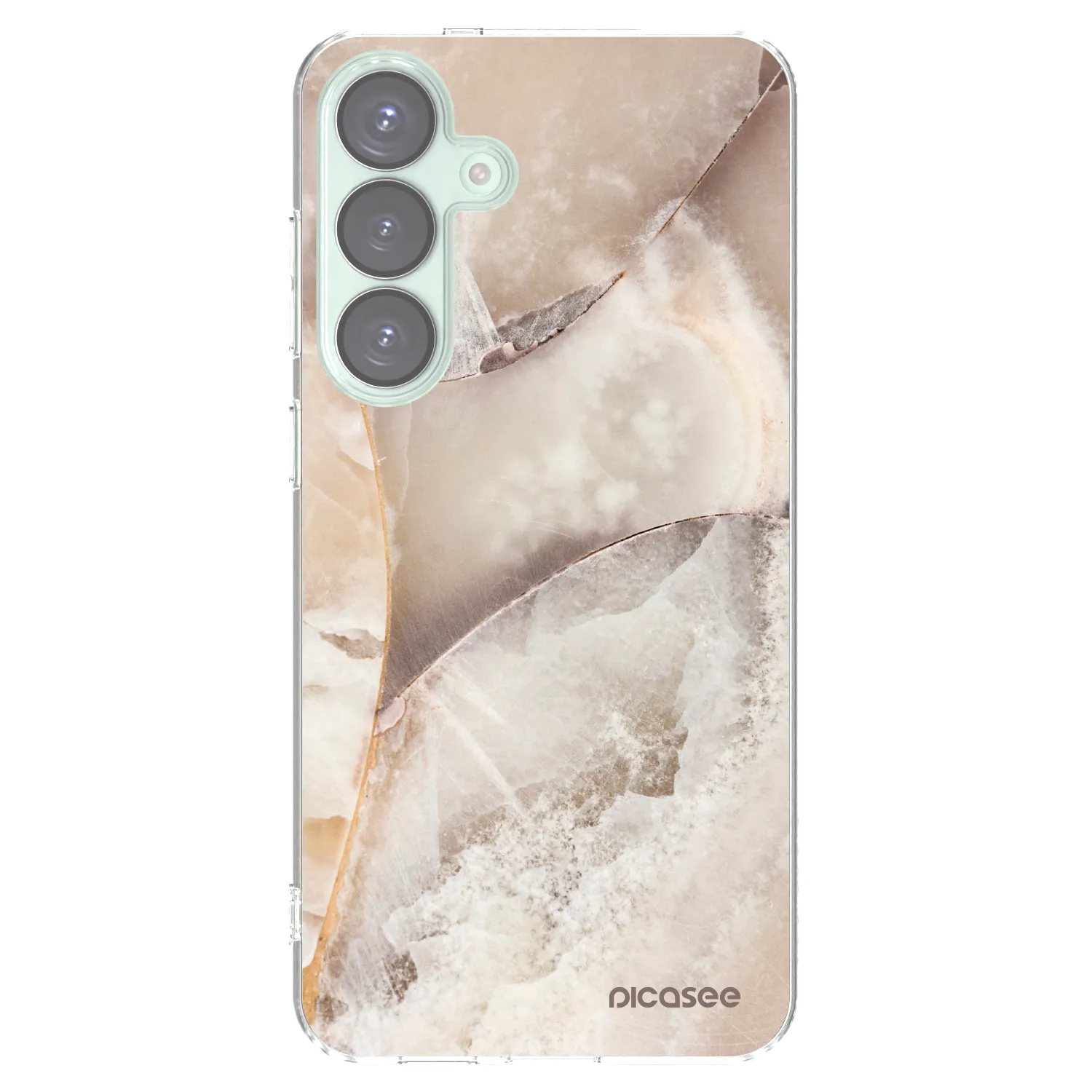 Picasee silikonový průhledný obal pro Samsung Galaxy S25+ 5G - Cream marble