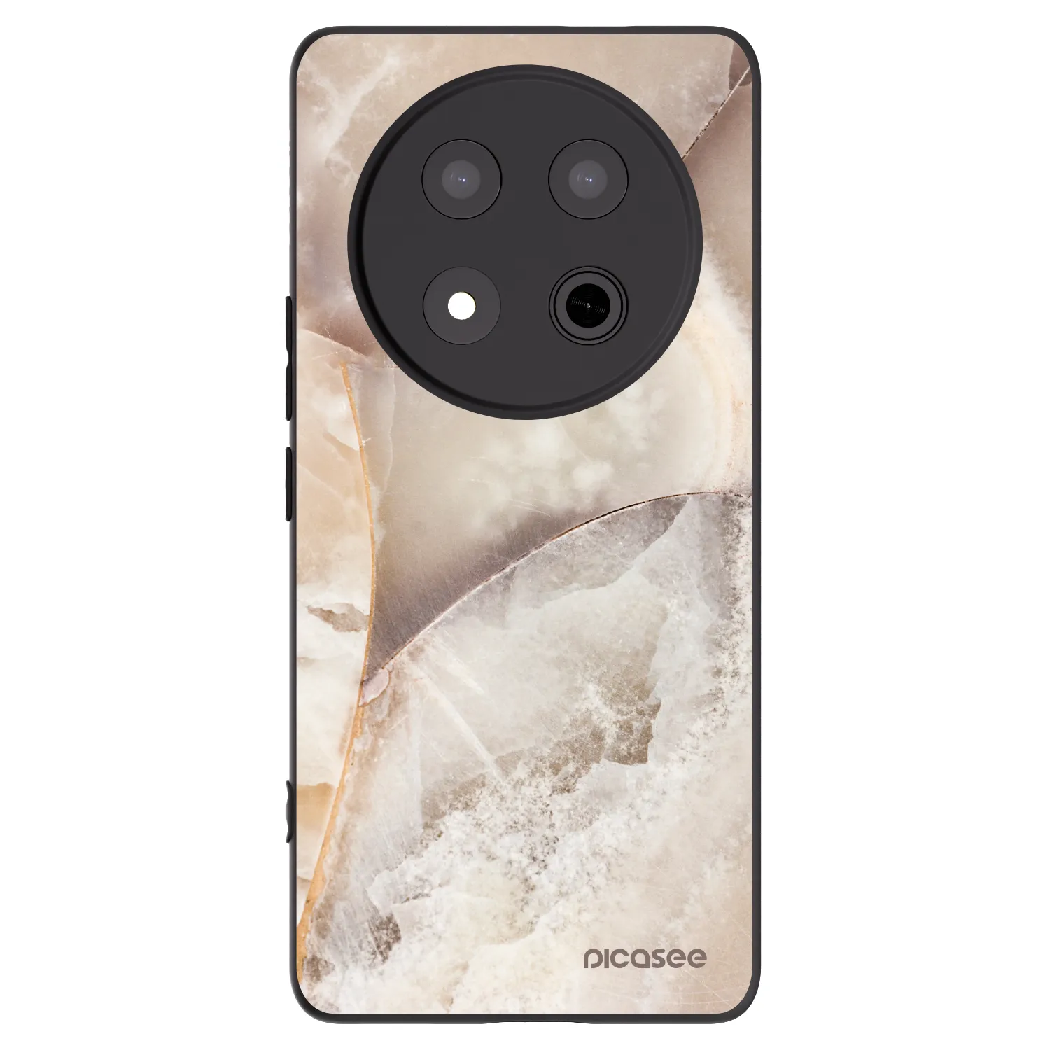 Picasee silikonový černý obal pro Honor Magic7 Lite 5G - Cream marble