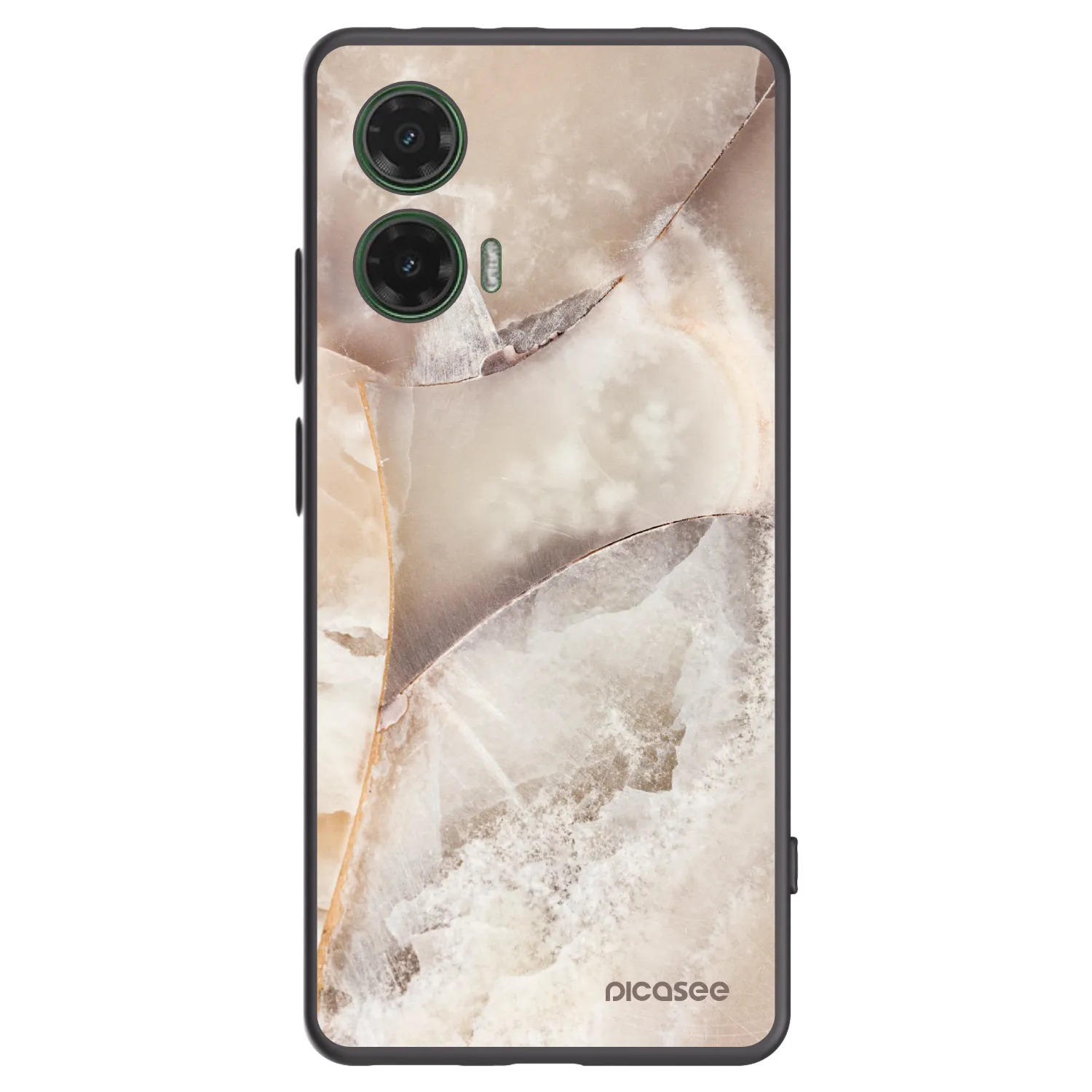 Picasee silikonový černý obal pro Motorola Moto G35 5G - Cream marble