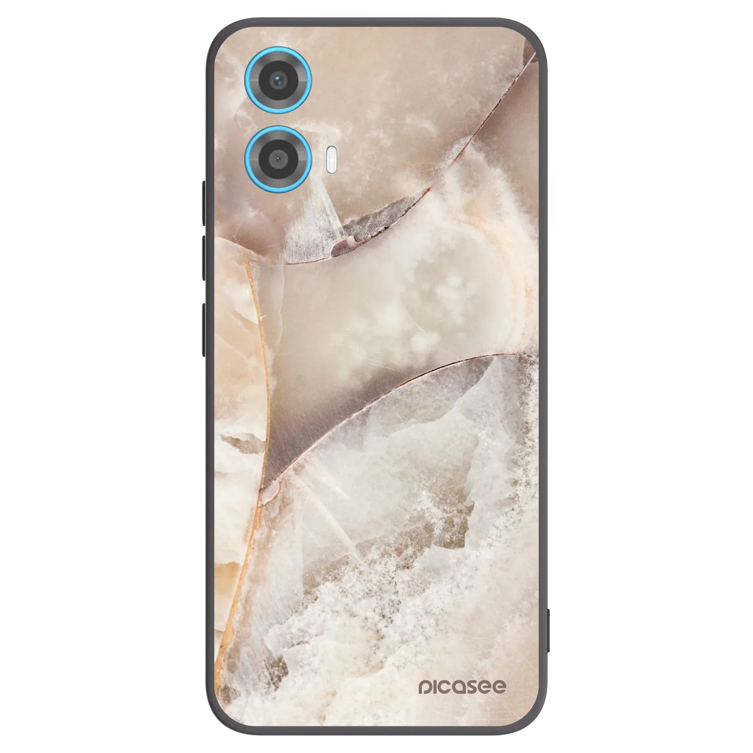 Picasee silikonový černý obal pro Motorola Moto G34 5G - Cream marble