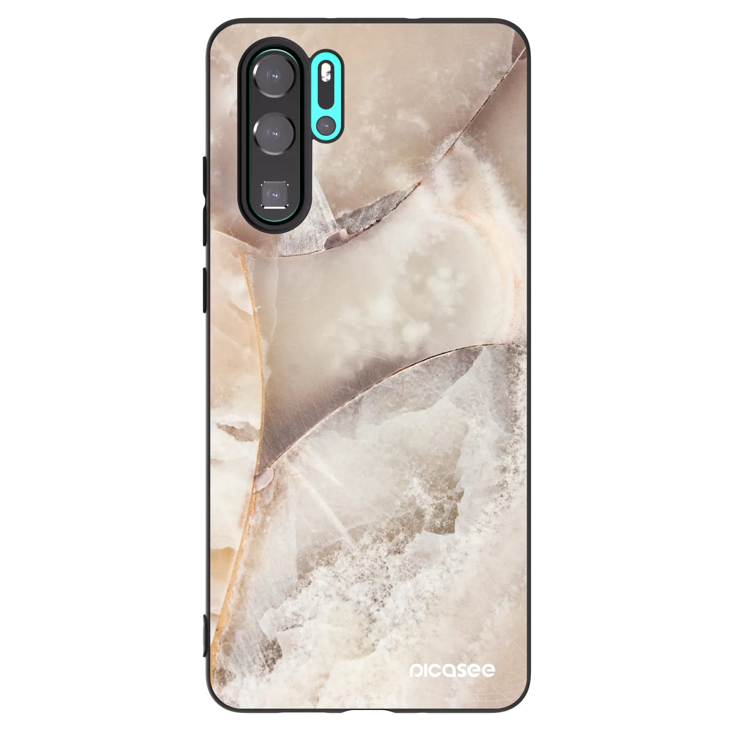 Picasee silikonový černý obal pro Huawei P30 Pro - Cream marble