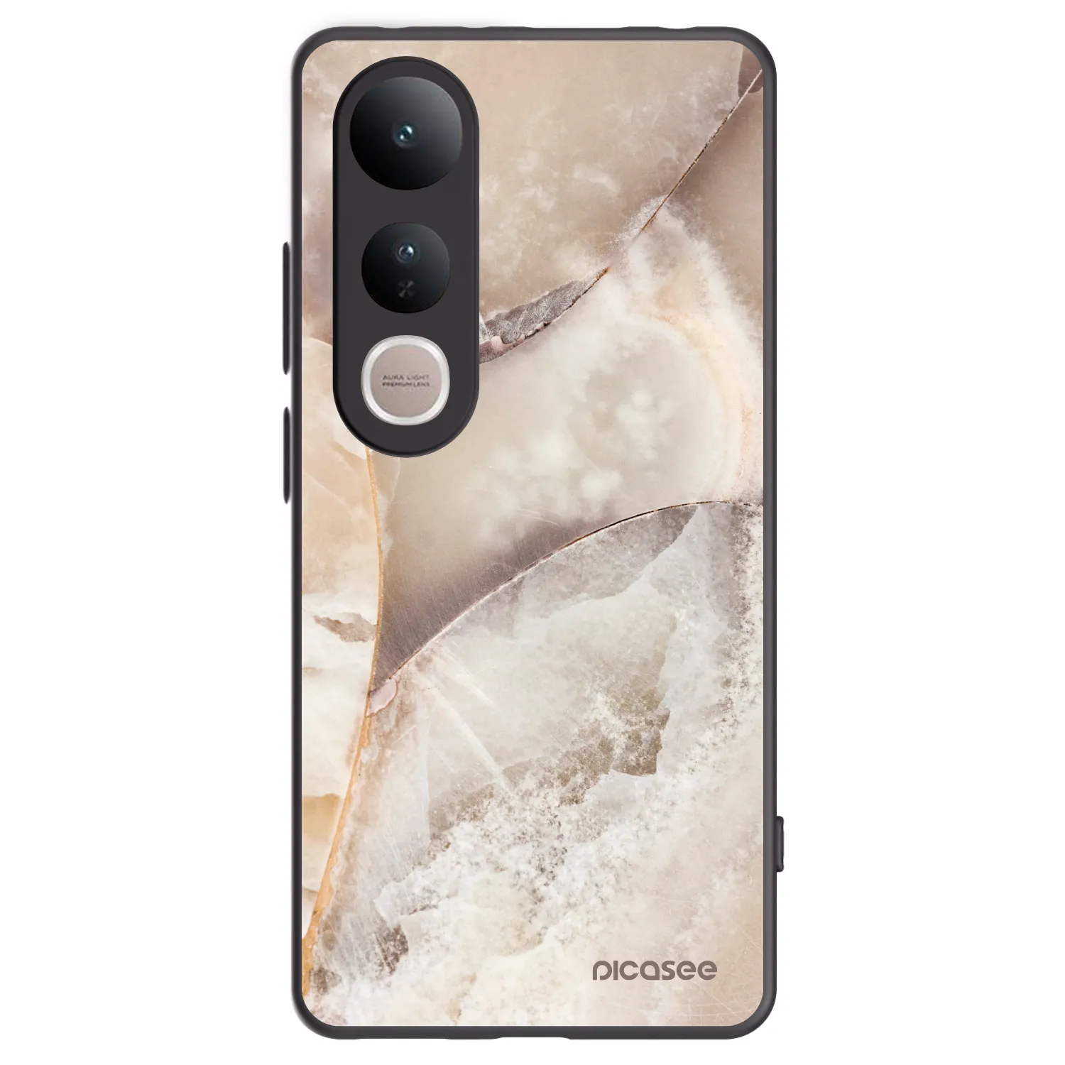 Picasee silikonový černý obal pro Vivo V50 Lite 5G - Cream marble