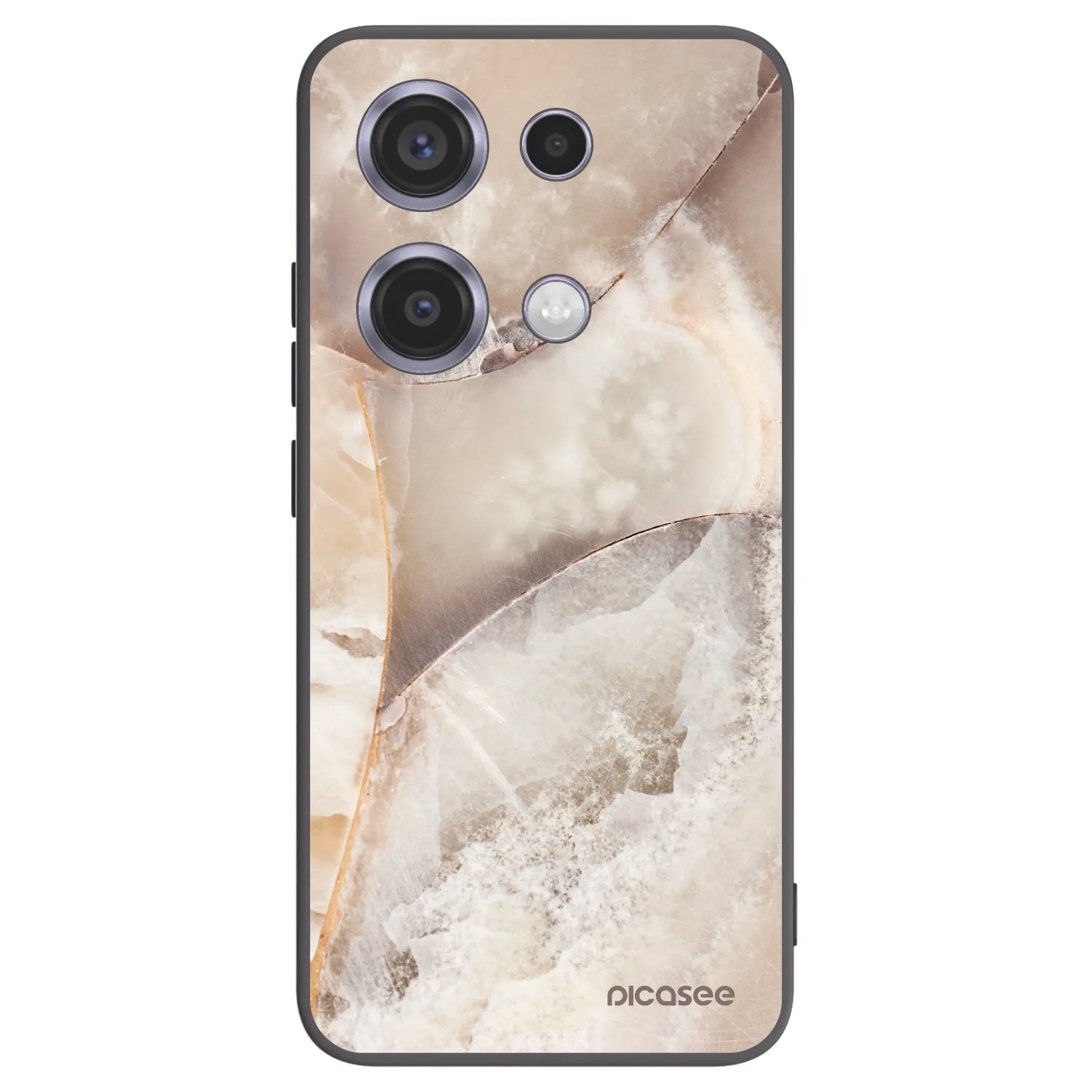 Picasee silikonový černý obal pro Xiaomi Redmi Note 14S - Cream marble