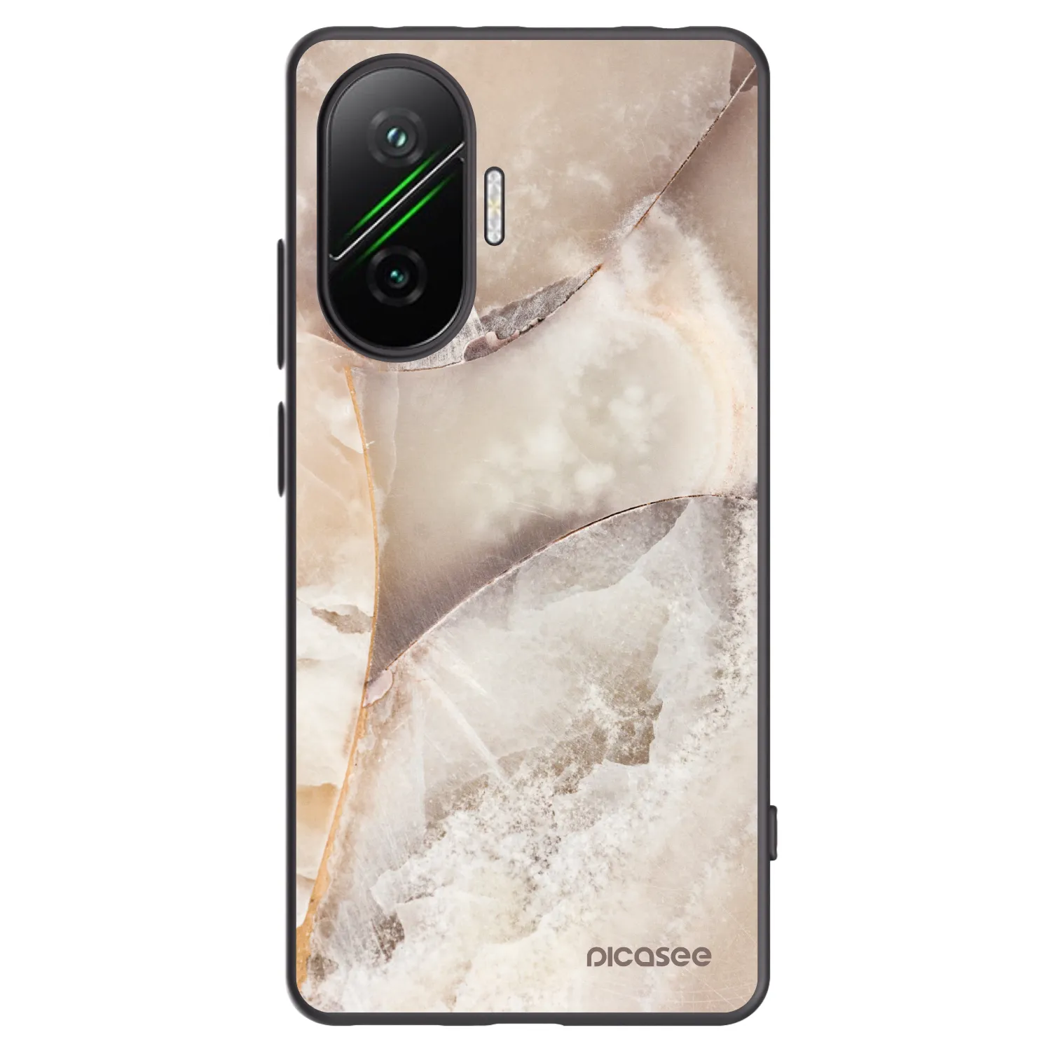 Picasee silikonový černý obal pro Xiaomi Poco F7 5G - Cream marble