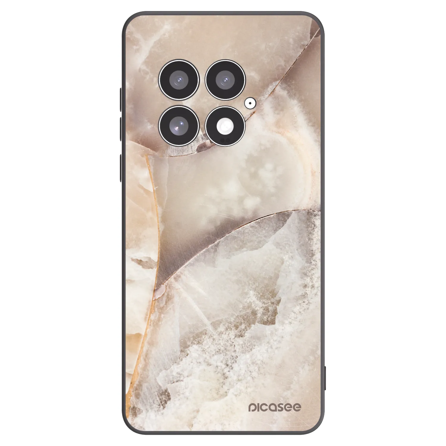 Picasee silikonový černý obal pro OnePlus 13 5G - Cream marble