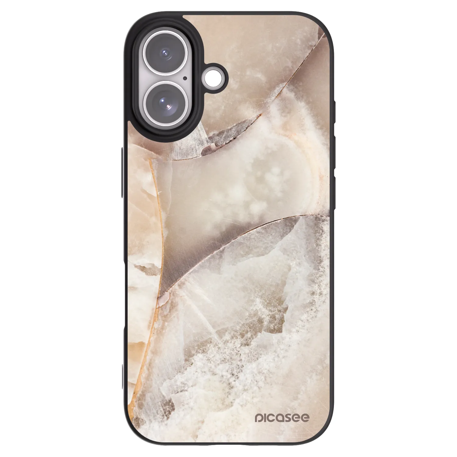 Picasee silikonový černý obal pro Apple iPhone 17 - Cream marble