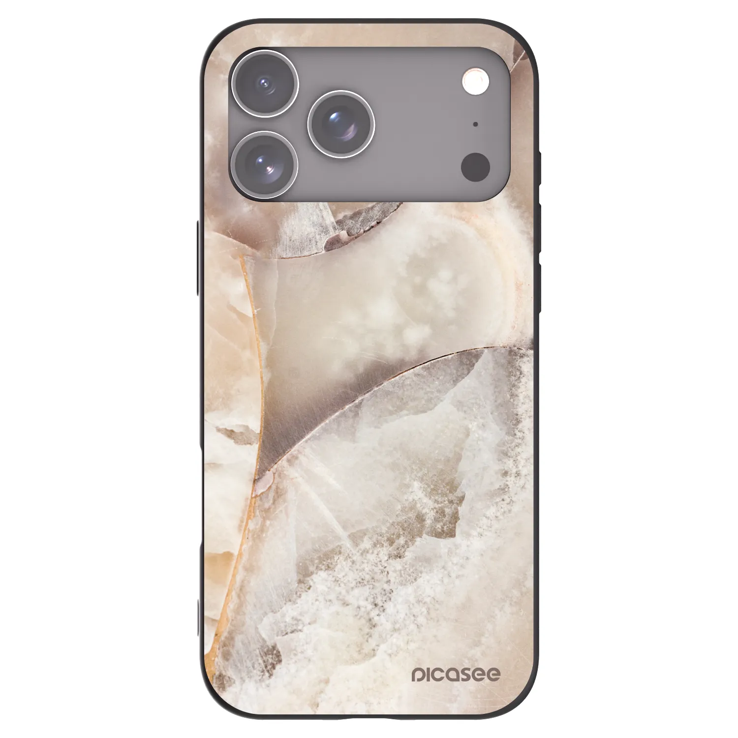 Picasee silikonový černý obal pro Apple iPhone 17 Pro Max - Cream marble